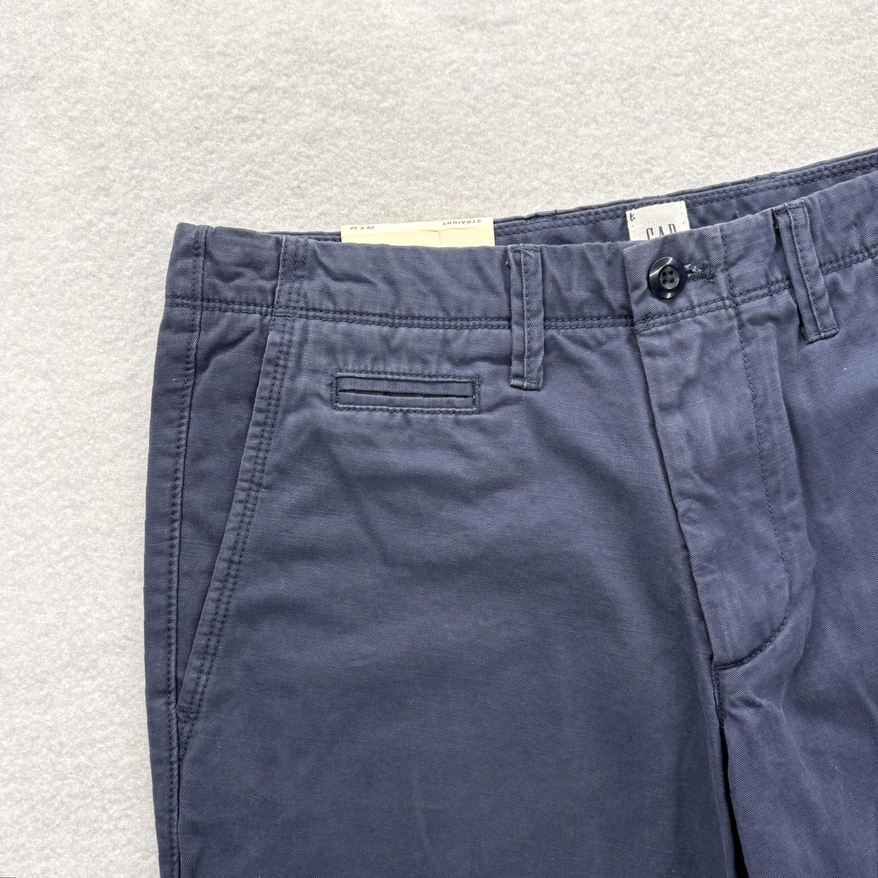 Gap Gap Straight Chino Pants Mens 29x32 Blue Mid Rise Straight Leg Cotton Casual NWT Size US 29 - 3 Thumbnail