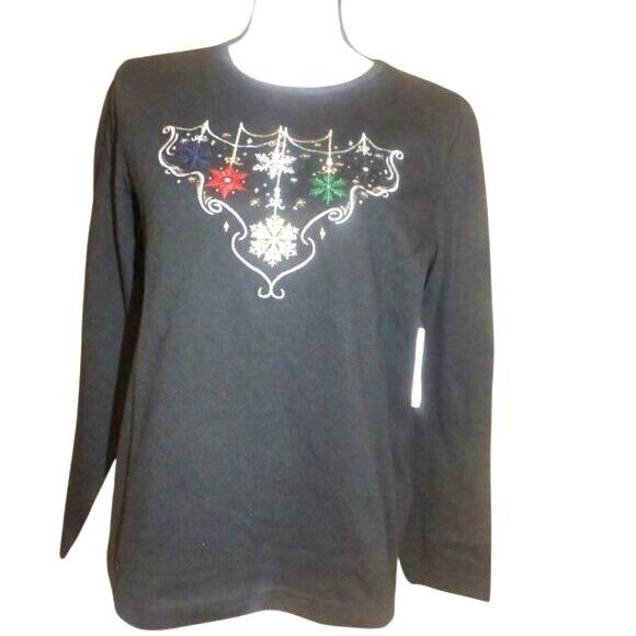 Other Cappagallo Casuals Embroidered Holiday Ornaments Tee Shirt, Size M / US 6-8 / IT 42-44 - 1 Thumbnail