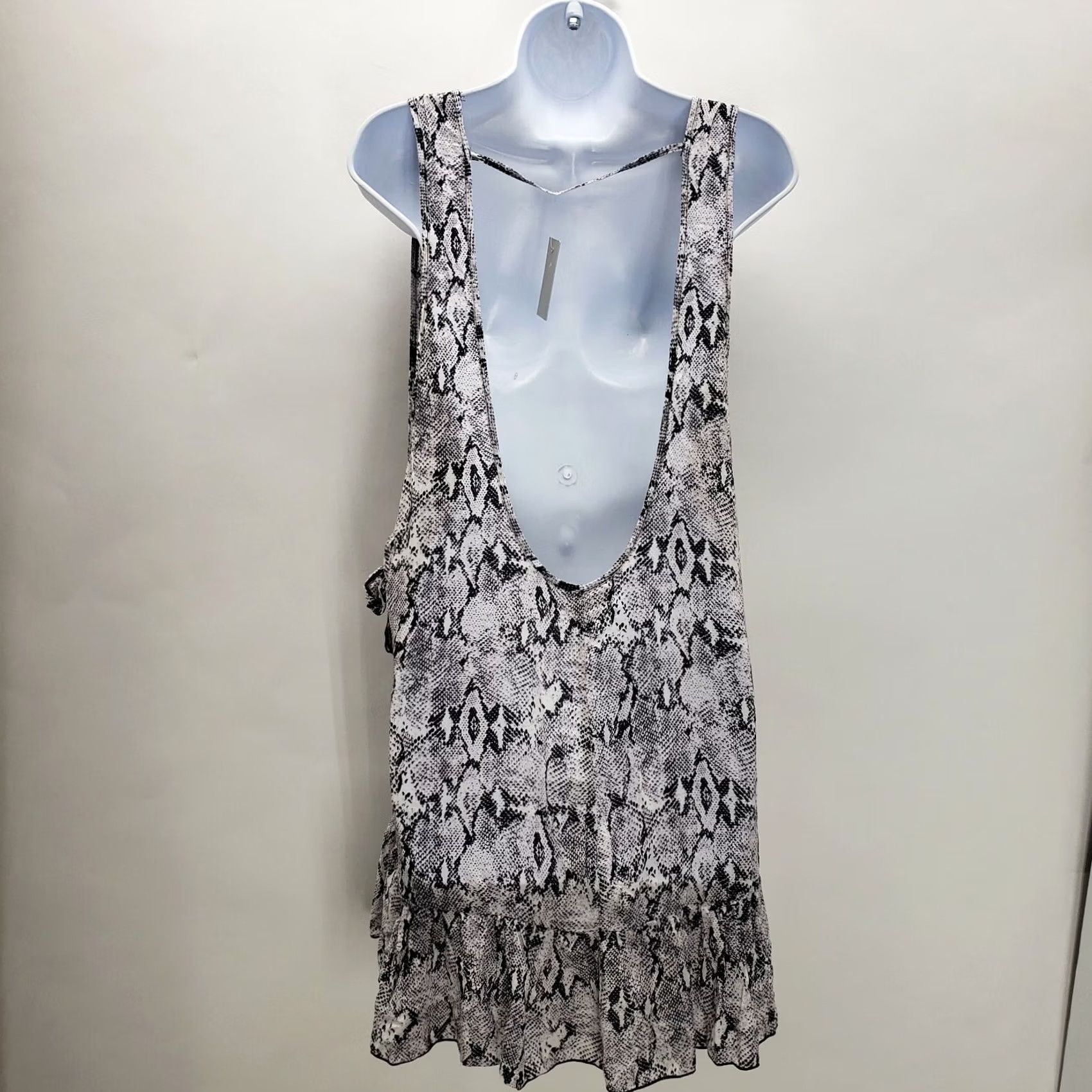 Vintage Chelsea28 Women's Snakeskin Tunic Dress Ruffle Hem Knee Length L NEW Size L / US 10 / IT 46 - 2 Thumbnail