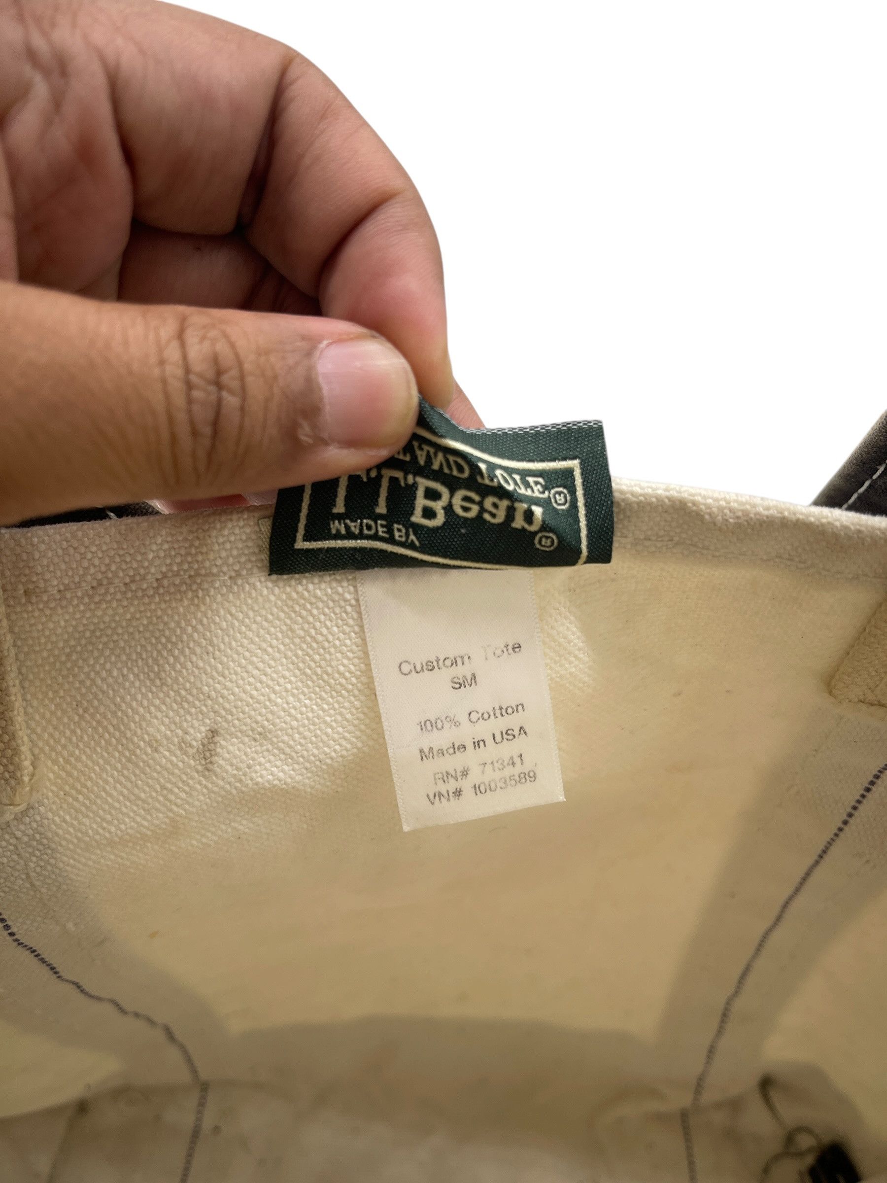 L.L. Bean L.L.Bean Boat and Tote Small Canvas Bag Navy Trim USA Made Size ONE SIZE - 13 Thumbnail