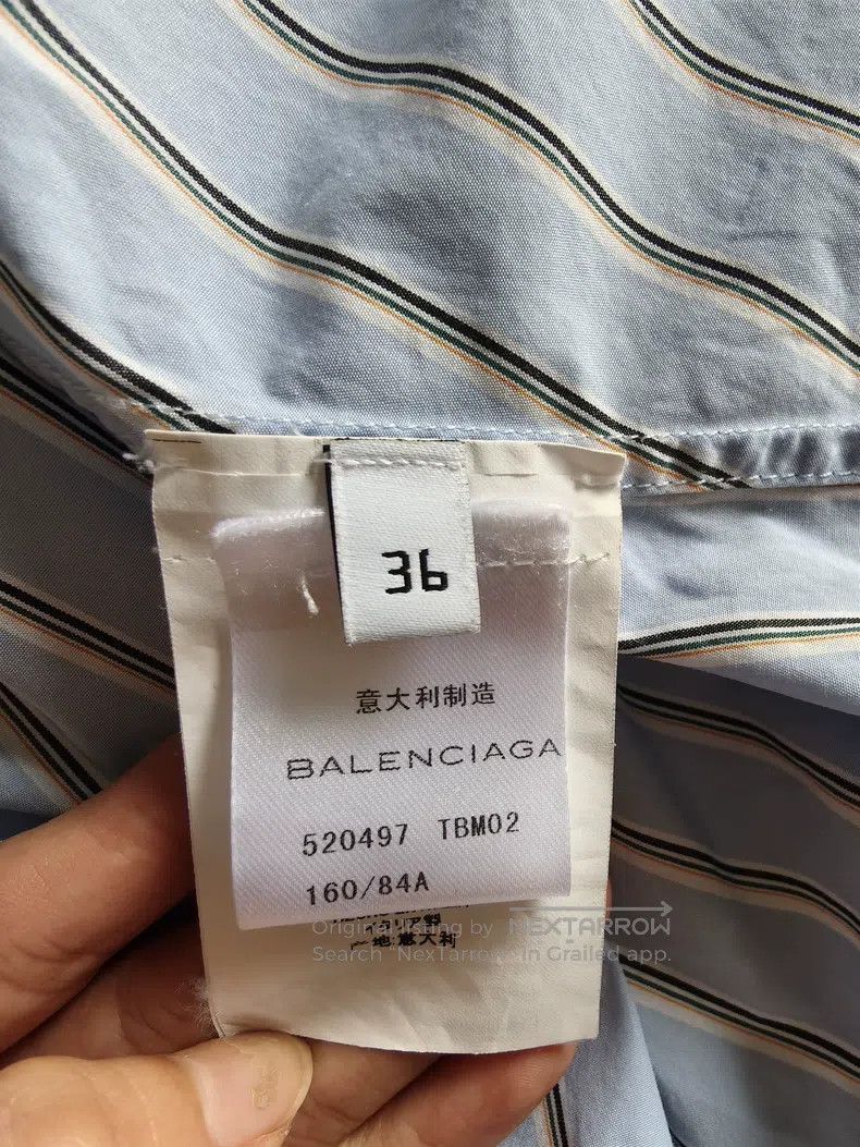 Balenciaga Balenciaga Striped Back Logo Shirt Size XS / US 0-2 / IT 36-38 - 8 Thumbnail