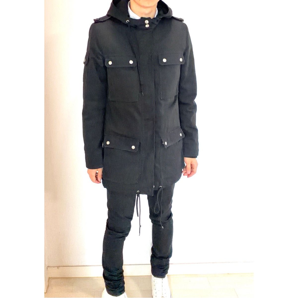 Dior DIOR HOMME Black Hooded Wool Duffle Coat | Grailed
