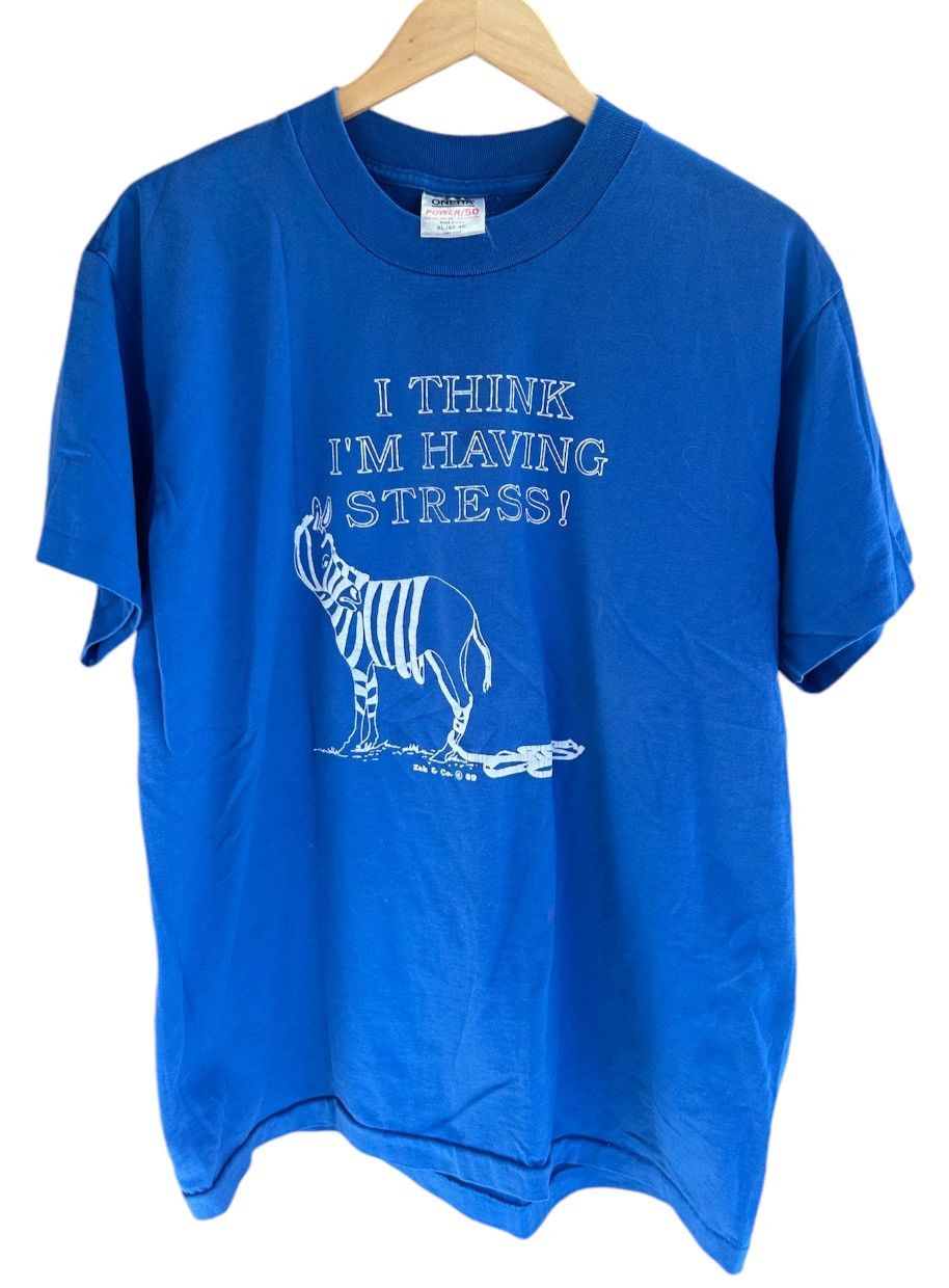 Arts & Science × Vintage Vintage 1989 Oneita Zebra Tee Size US XL / EU 56 / 4 - 1 Thumbnail