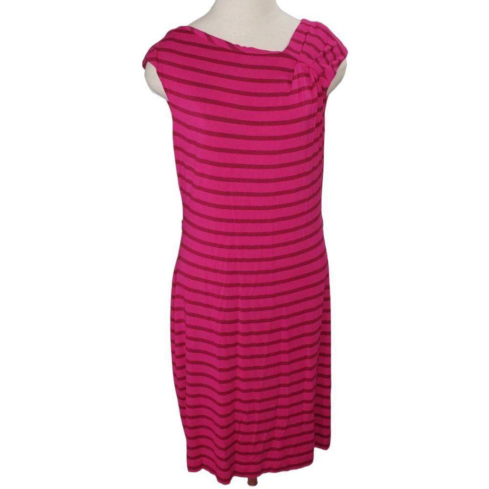 Calvin Klein CT522a Calvin Klein Striped Red Dress 10 Size L / US 10 / IT 46 - 1 Thumbnail