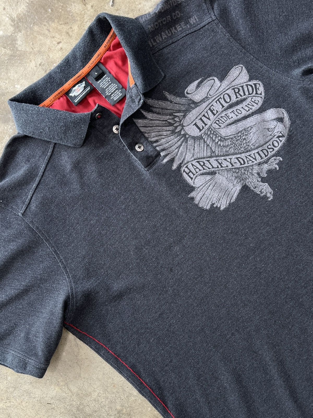 Harley Davidson × Vintage Vintage Harley Davidson Y2K Affliction Style Polo Large Size US L / EU 52-54 / 3 - 1 Thumbnail