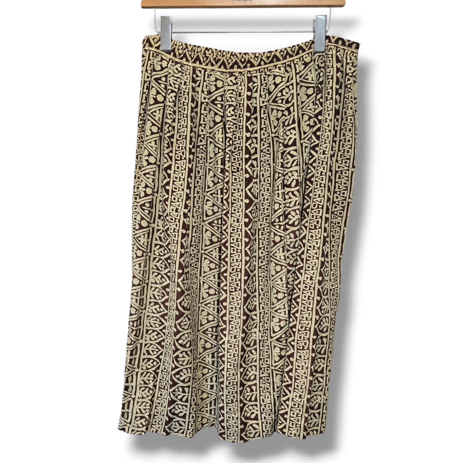 Other Leslie Fay Vintage Brown Cream Print Midi Skirt Size 14 Size 36" / US 14 / IT 50 - 4 Thumbnail