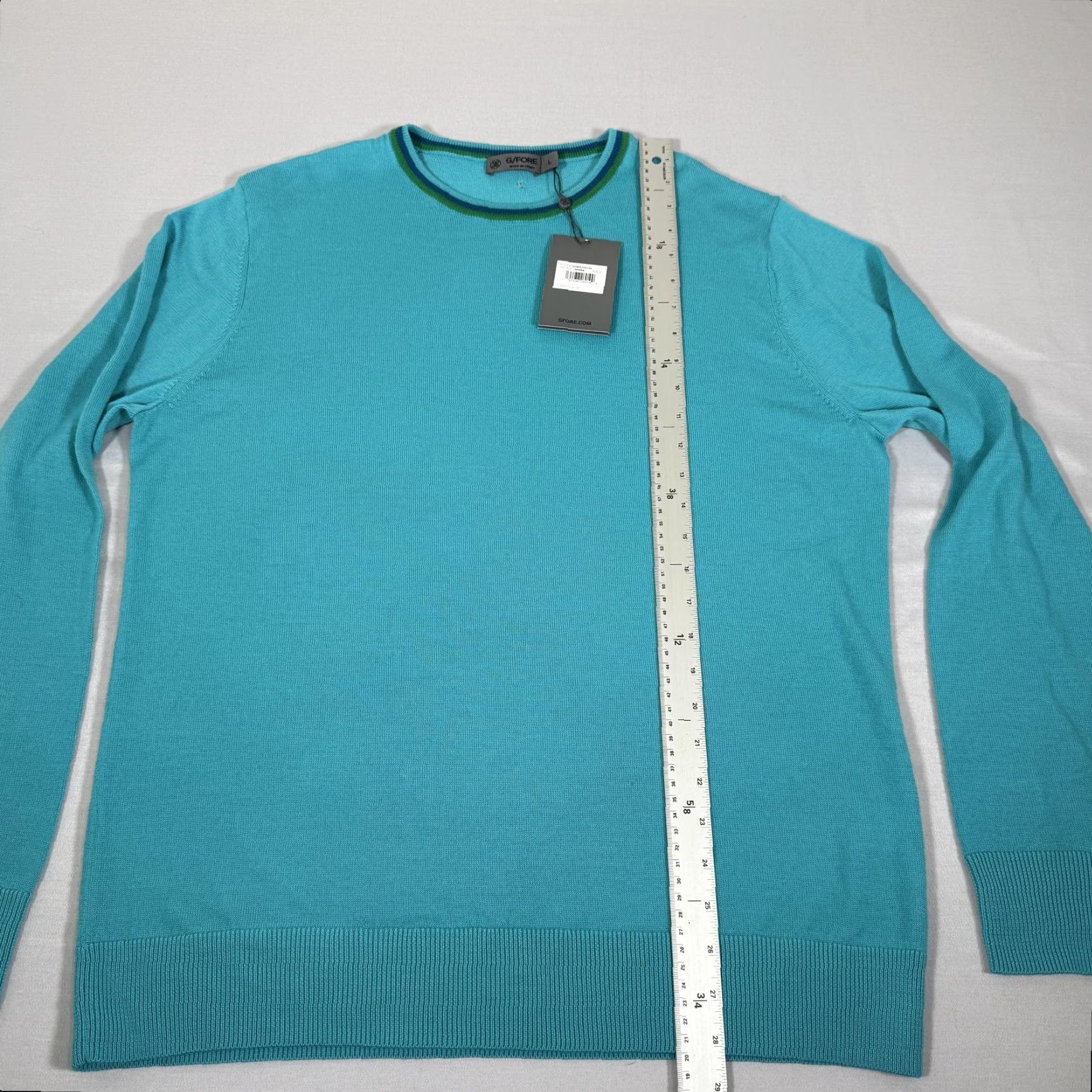 G/FORE G/FORE Men's Golf Sweater Large Blue Wool Crewneck Pullover Stretch Classic Size US L / EU 52-54 / 3 - 7 Thumbnail