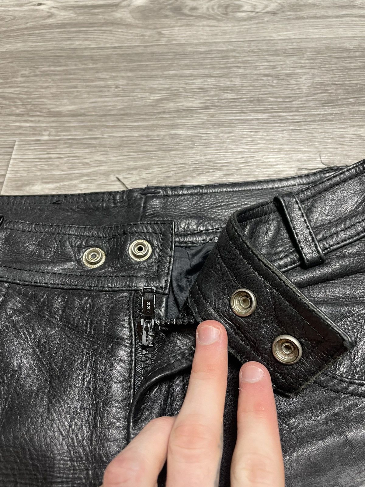 Genuine Leather Vintage Moto Real Leather Black Pants Size US 29 - 13 Thumbnail