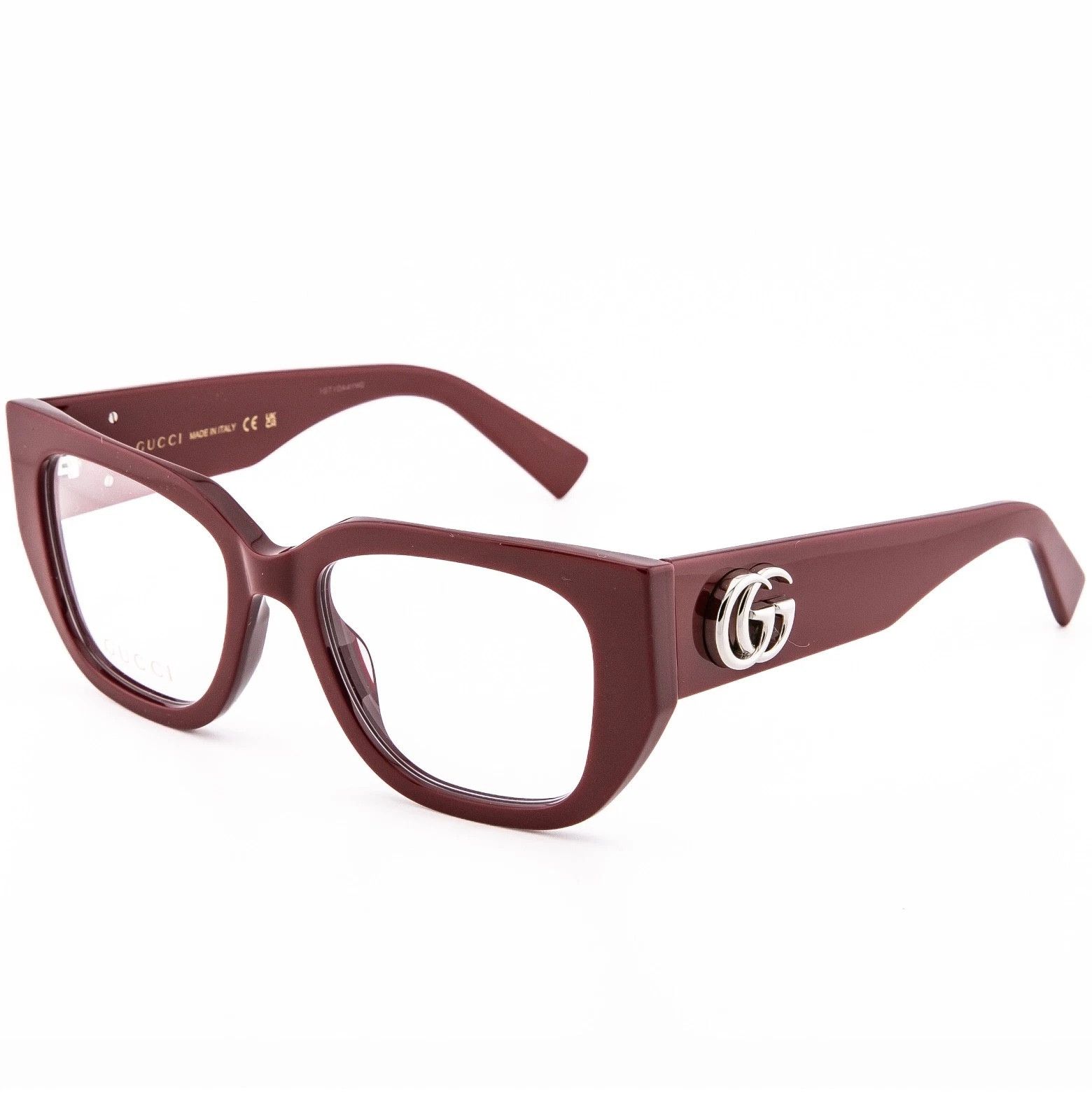 Gucci GUCCI GG1952O 1952 Burgundy GG Silver Bold Eyeglass 003 Size ONE SIZE - 3 Thumbnail