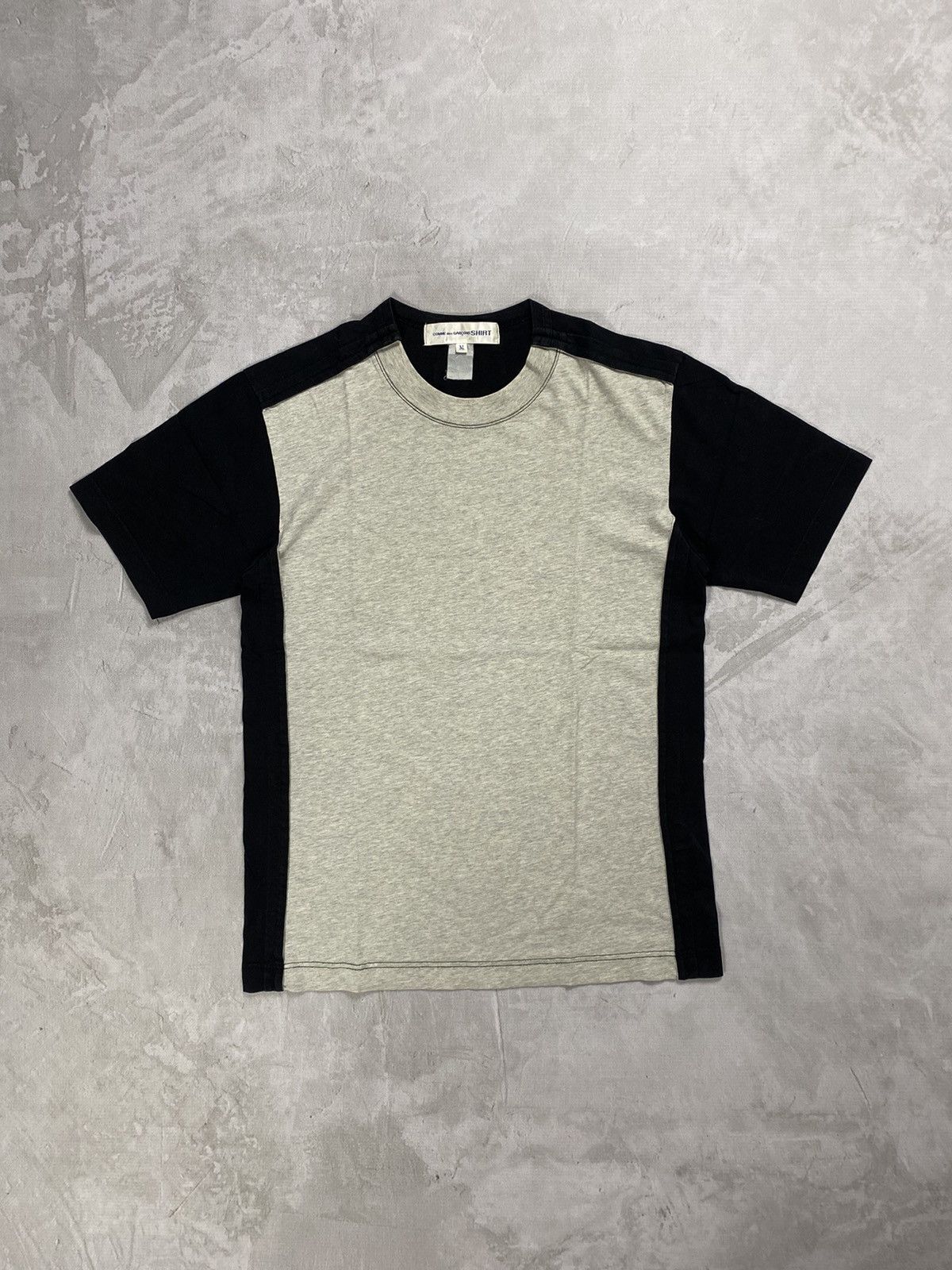 image of Comme Des Garcons Shirt Hybrid T-Shirt in Gray/Black, Men's (Size Medium)