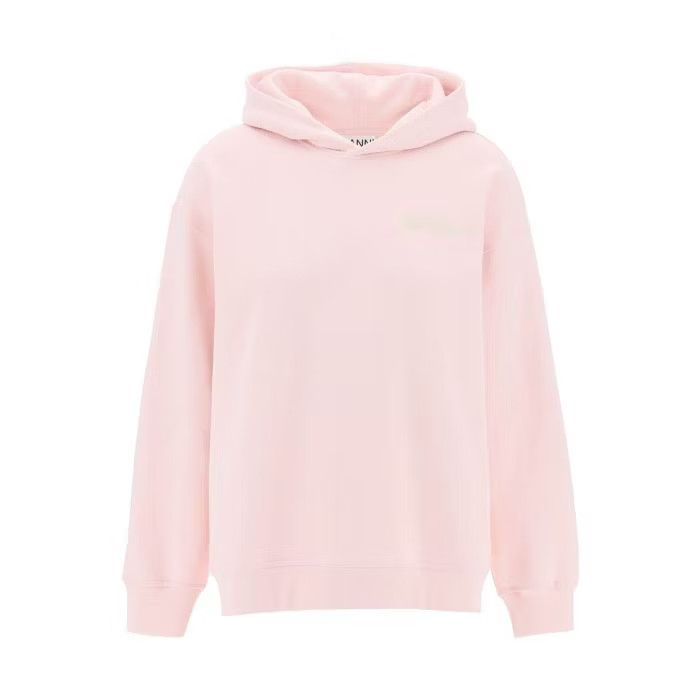 image of Ganni O1S22I1N0524 Fabric Hoodie In Pink, Women's (Size Small)