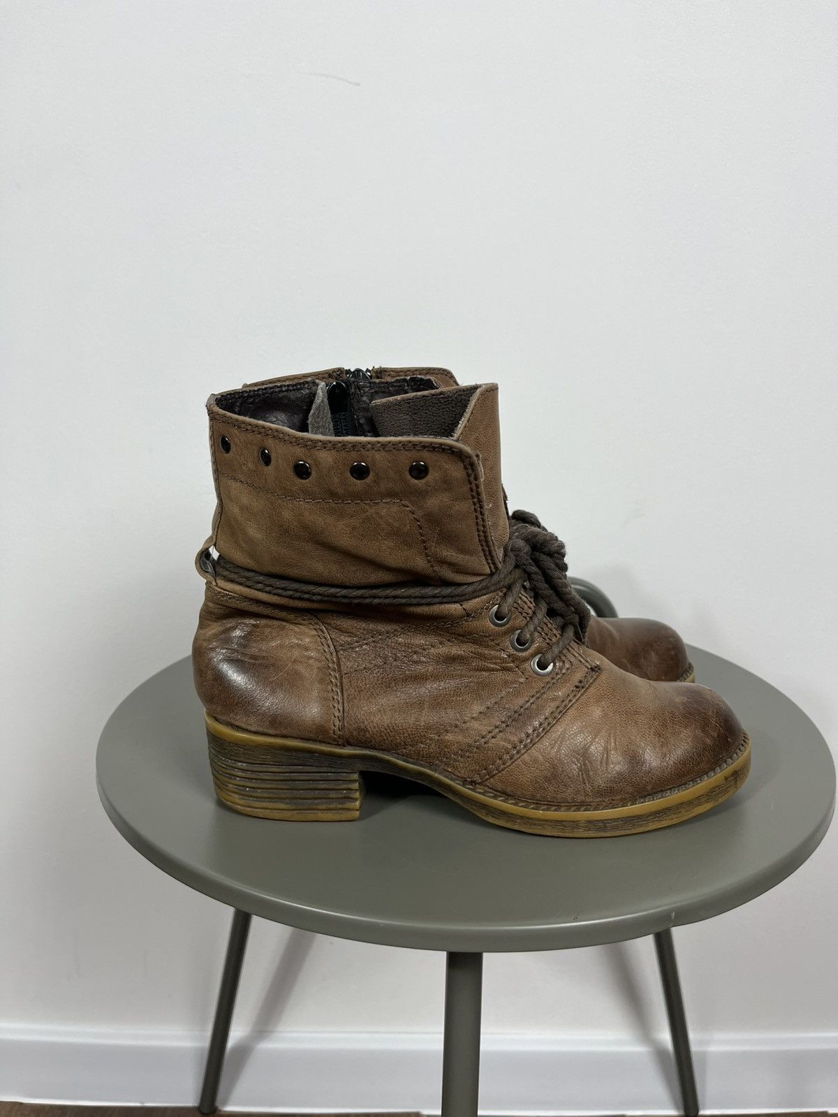 Vintage Vintage Brown Leather Lace-Up Boots – Women’s Size 38 Size US 8 / IT 38 - 2 Thumbnail