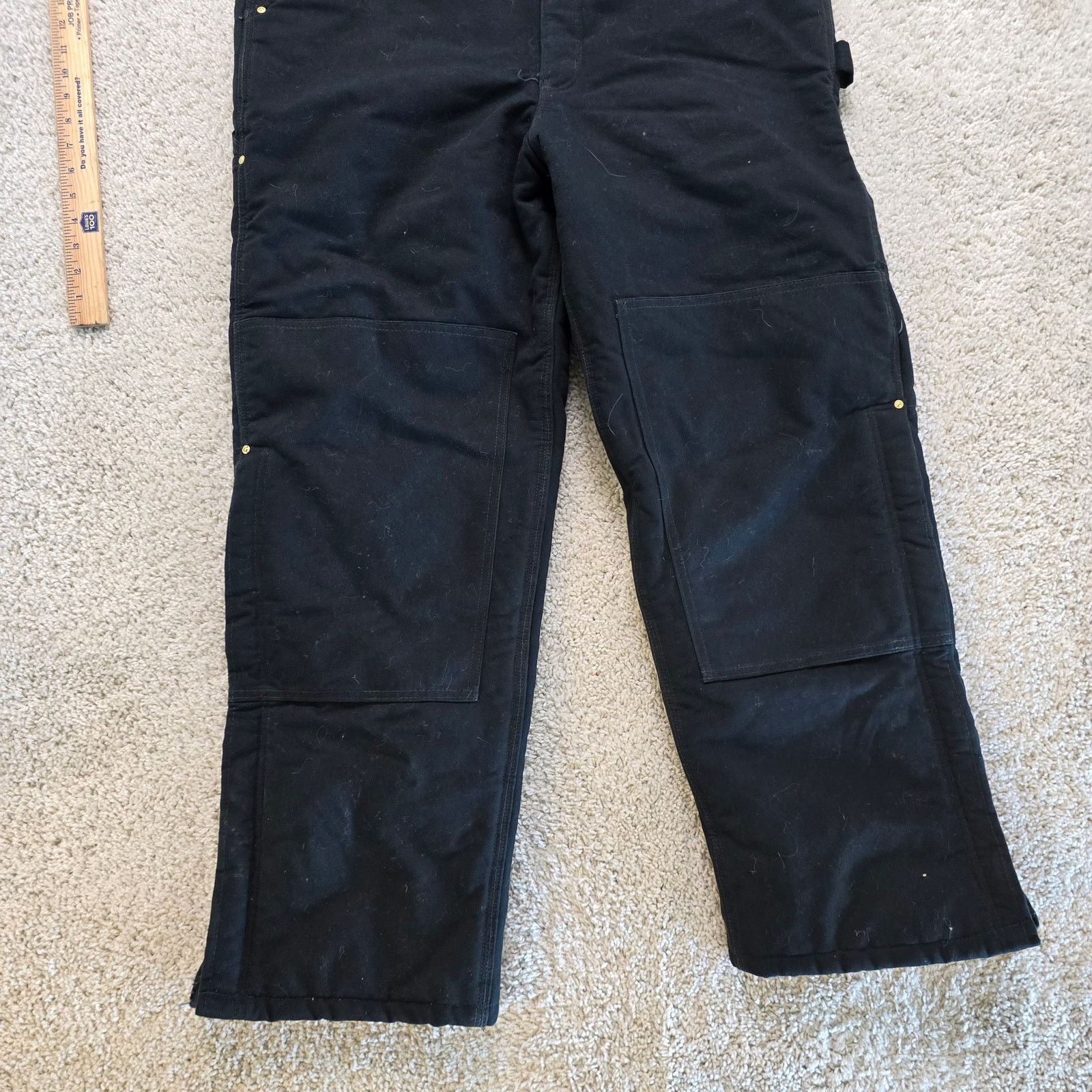 Carhartt Carhartt RO3 Blk Insulated Legs-Double Bib Overalls 42x32 Size 40" / US 18 - 2 Thumbnail