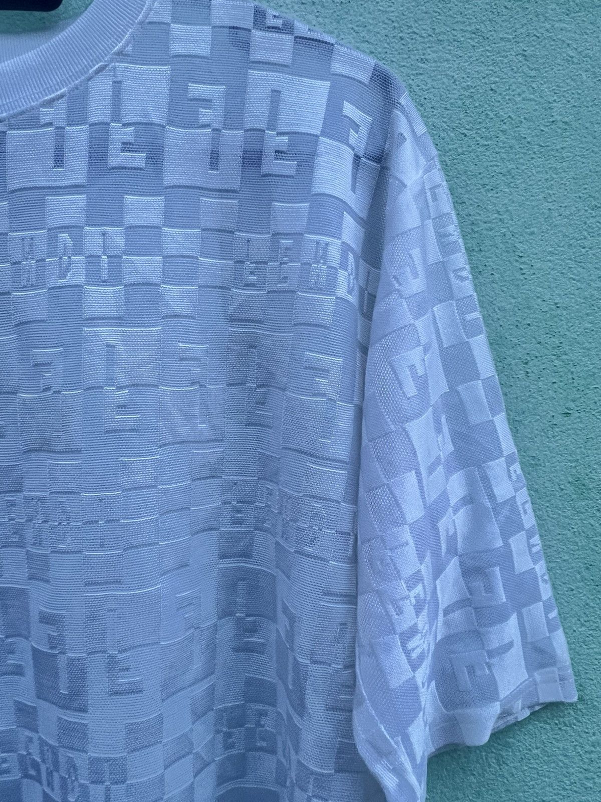 Fendi VINTAGE FENDI JEANS Monogram Checkerboard Spellout T-Shirt Size M / US 6-8 / IT 42-44 - 7 Thumbnail
