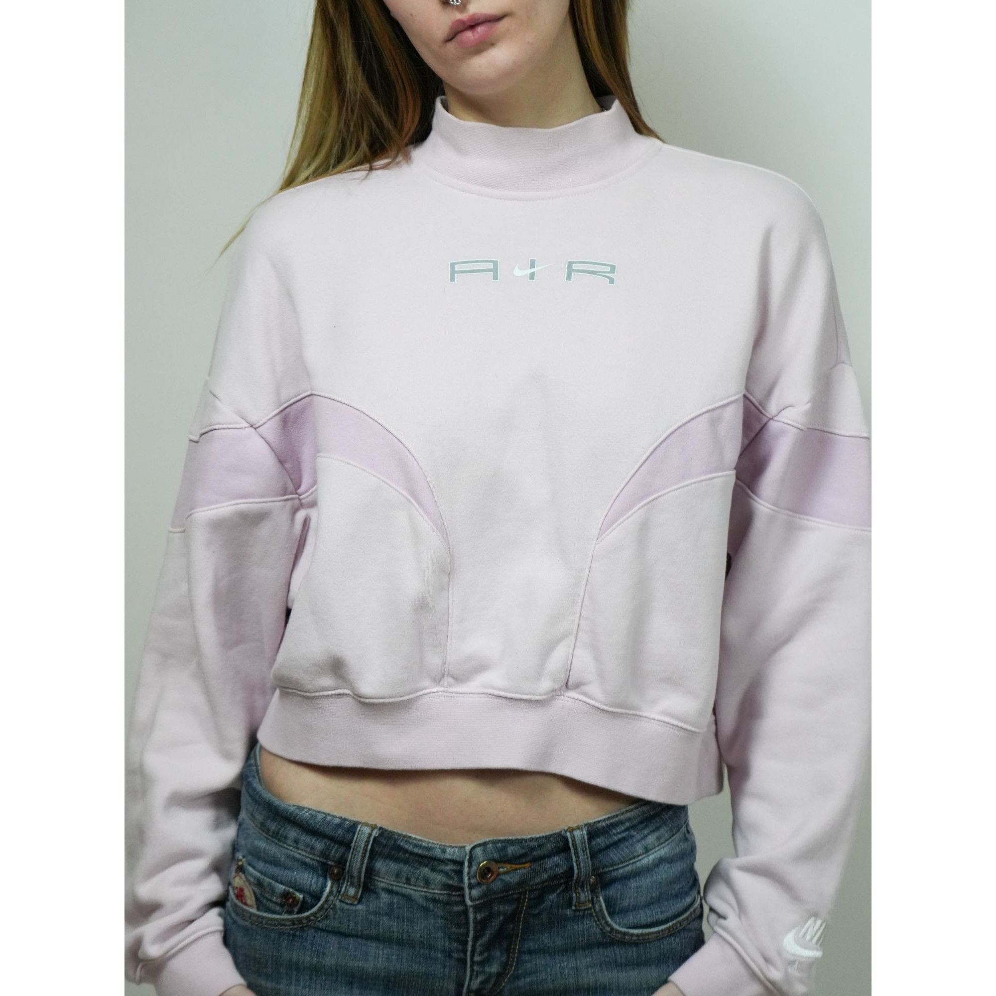 Nike Vintage Nike Pink Cropped Half Turtleneck Sweatshirt Size M / US 6-8 / IT 42-44 - 2 Thumbnail
