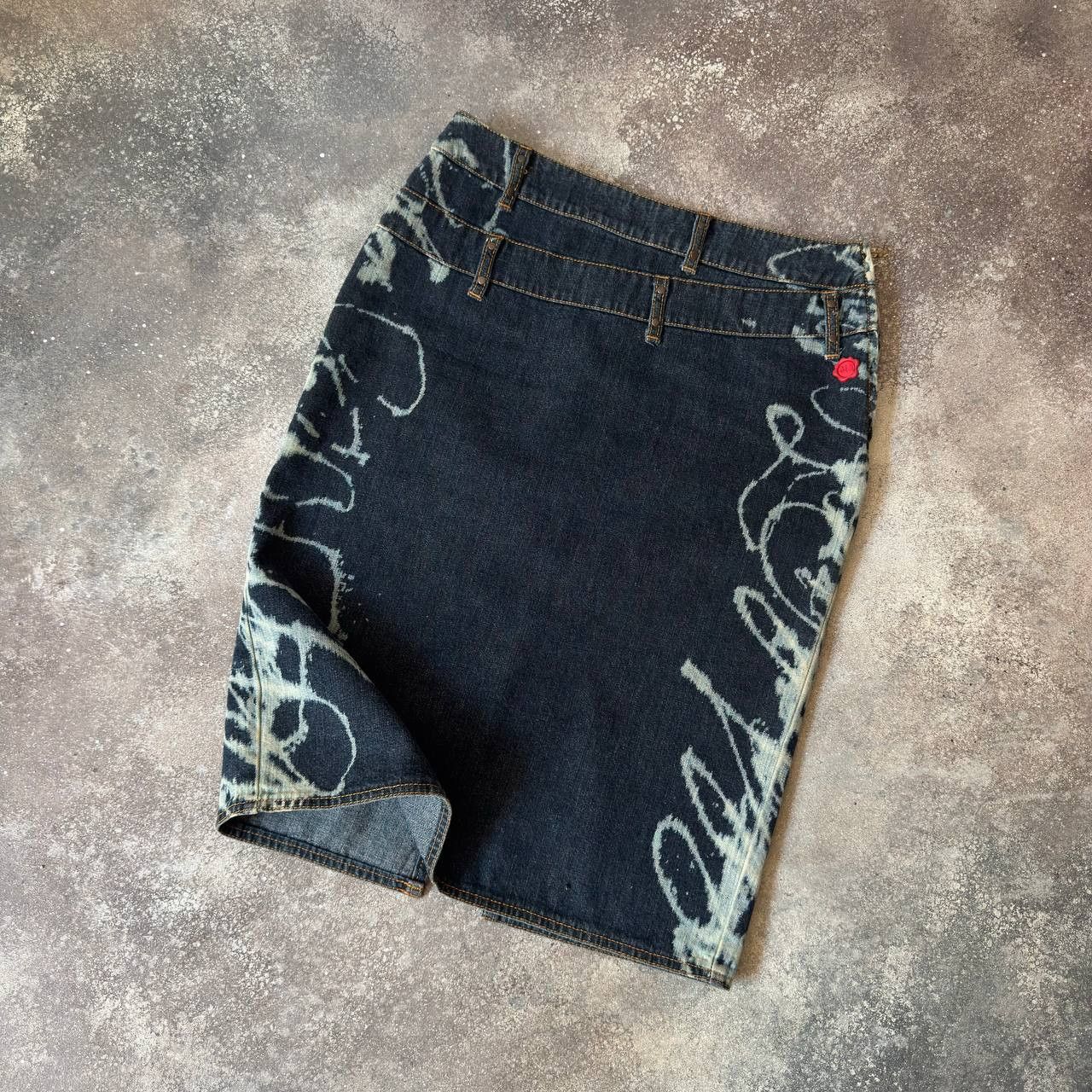 Moschino × Vintage Moschino Jeans Vintage Denim Midi Skirt Size 29" - 2 Thumbnail
