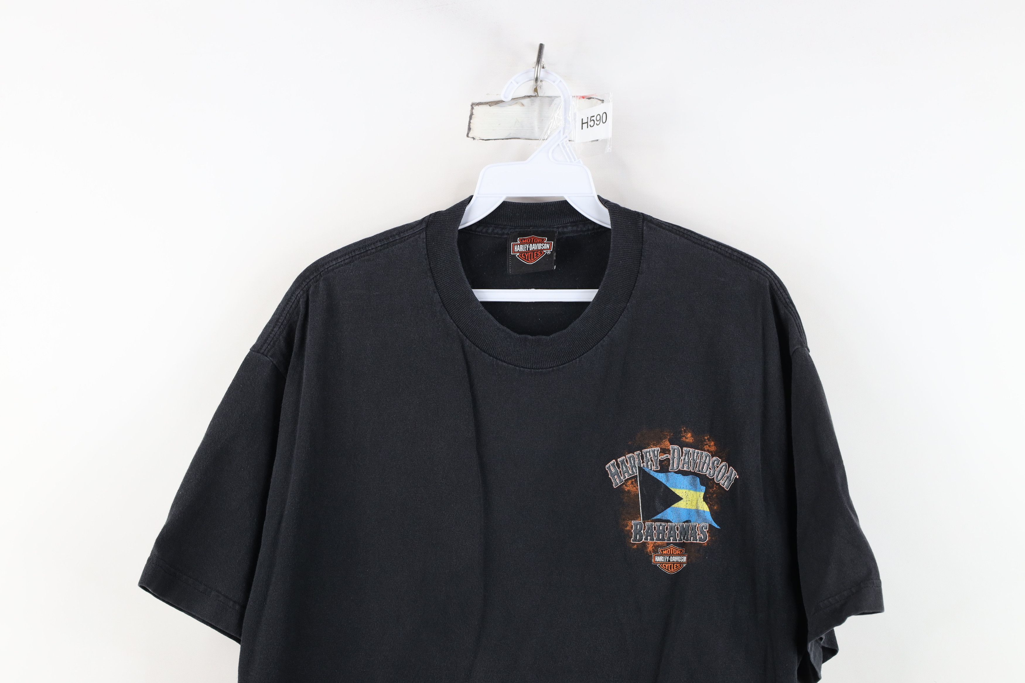 Harley Davidson Vintage Y2K Harley Davidson Spell Out Bahamas T-Shirt Black Size US L / EU 52-54 / 3 - 2 Thumbnail