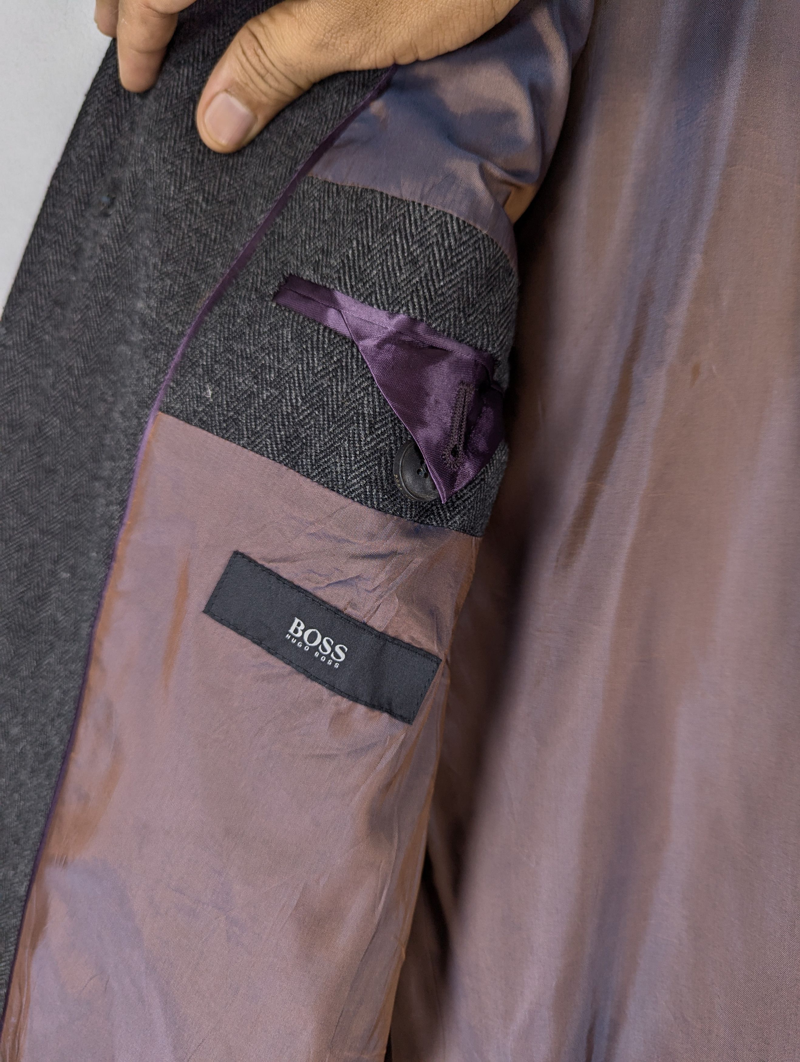 Hugo Boss Boss By Hugo Boss Herringbone Wool Long Coat Jacket Size US M / EU 48-50 / 2 - 9 Thumbnail