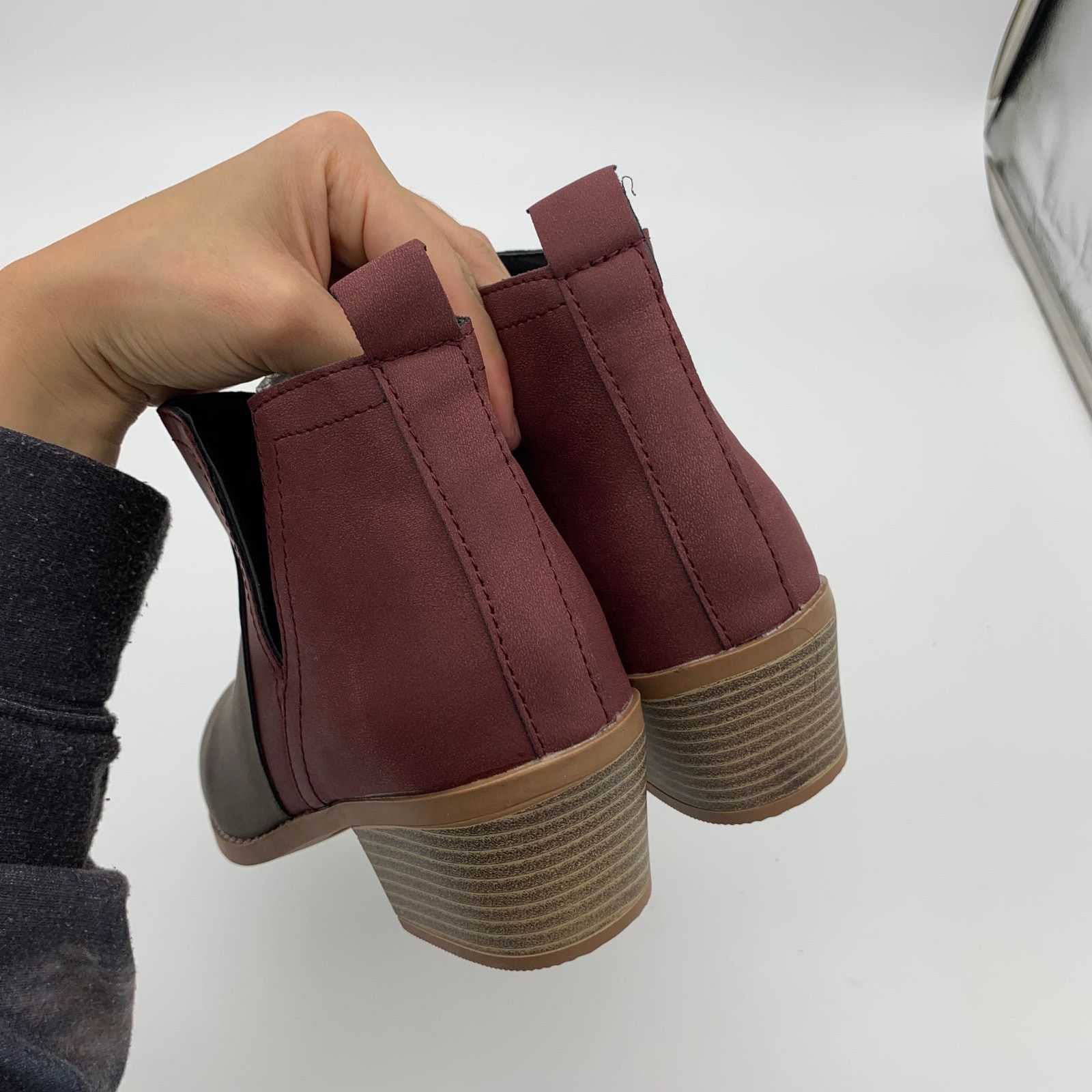 Other V Cut Ankle Boots Women Size 8.5 Chunky Block Stacked Size US 8.5 / IT 38.5 - 4 Thumbnail