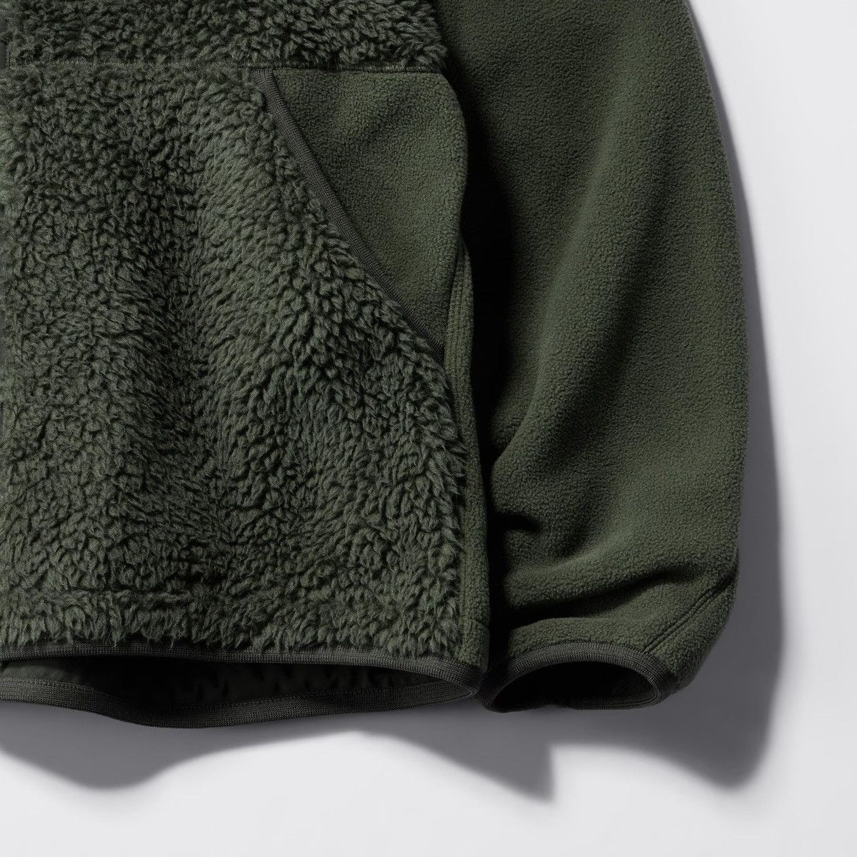 Uniqlo × White Mountaineering Medium Olive Fleece Long-Sleeve Hoodie Green Jacket Coat Size US M / EU 48-50 / 2 - 15 Thumbnail