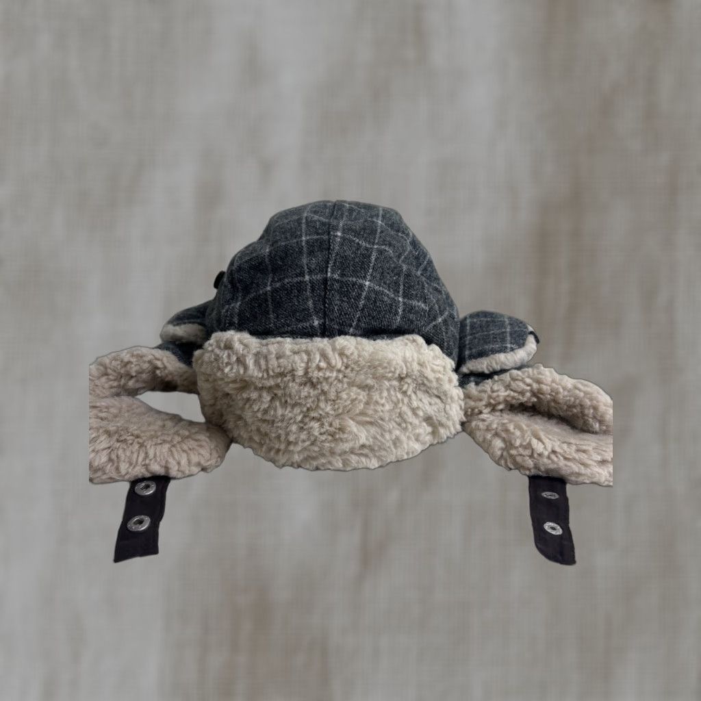 Vintage Block Headwear Trapper Hat Wool Faux Fur Gray Plaid Size L/XL Men Mens Size ONE SIZE - 1 Thumbnail
