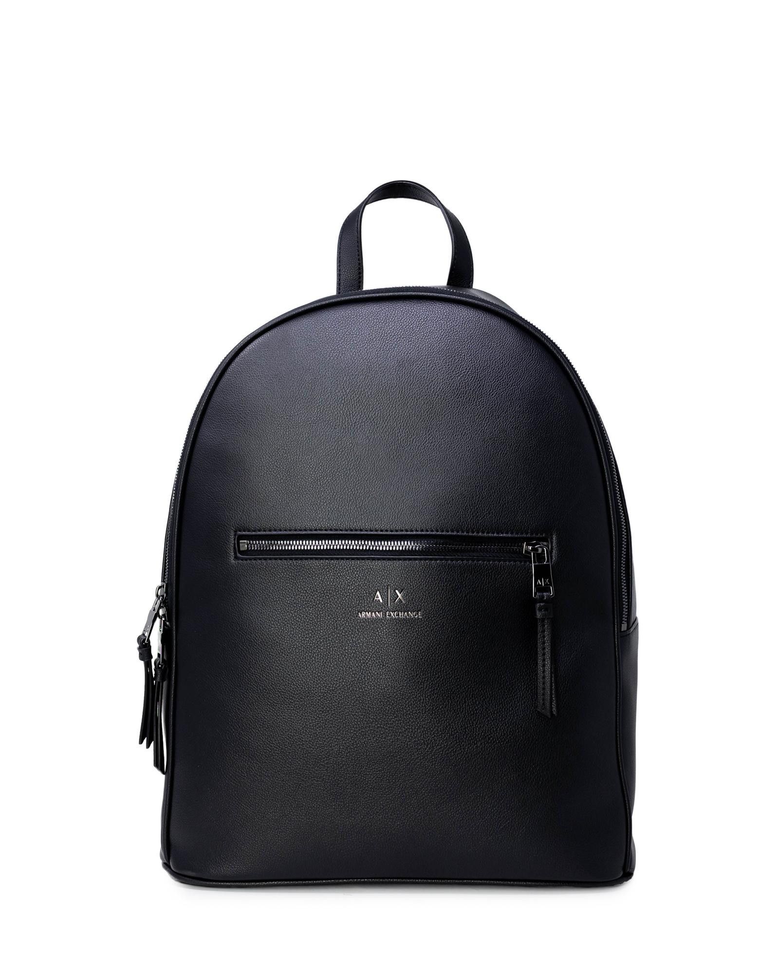 image of Armani Exchange Plain Zip Rucksack in Black, Men's