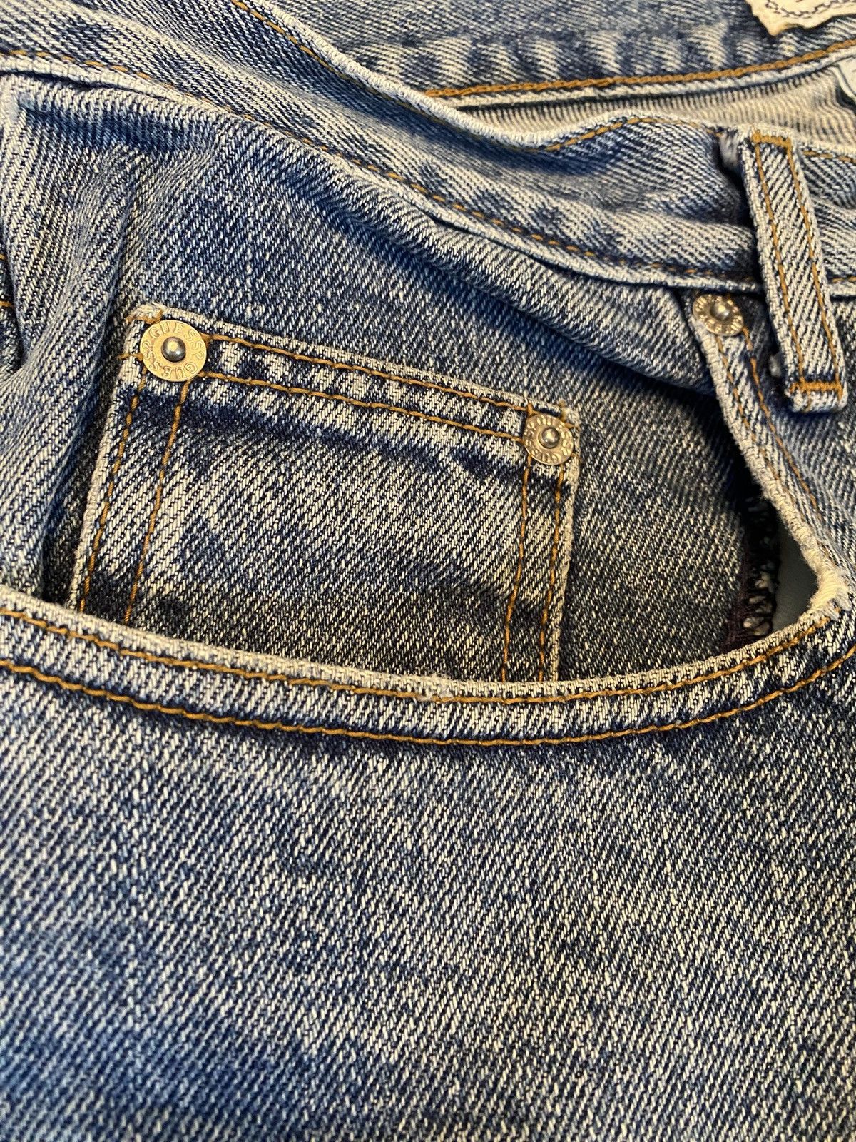 Guess Vtg 90’s Guess Denim Shorts Green Triangle Made in USA 29 Size US 29 - 11 Thumbnail