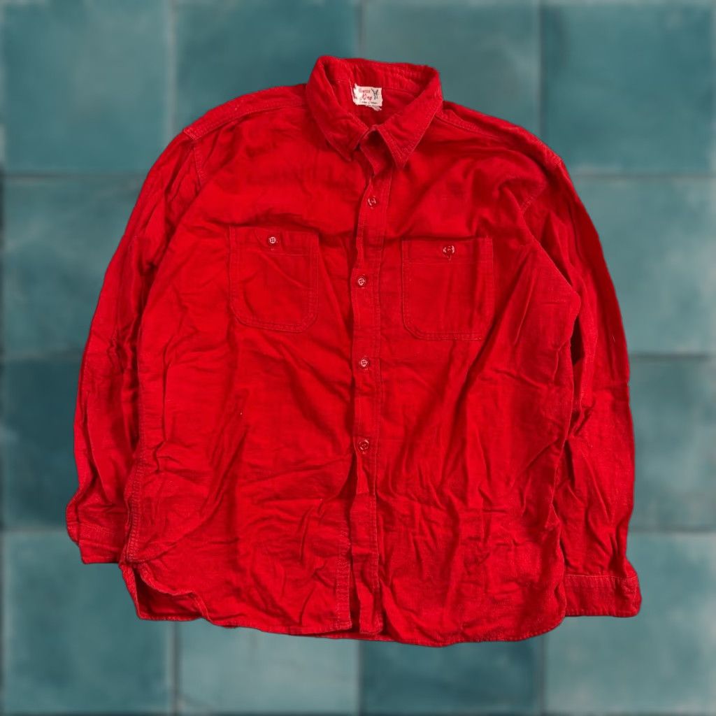 Vintage VINTAGE Winter King Cotton Flannel Shirt 40s 50s Sanforized Red Rockabilly Large Mens Button-Up Long Sleeve Plaid 60s 50s 40s Winter Fall Size US L / EU 52-54 / 3 - 1 Thumbnail