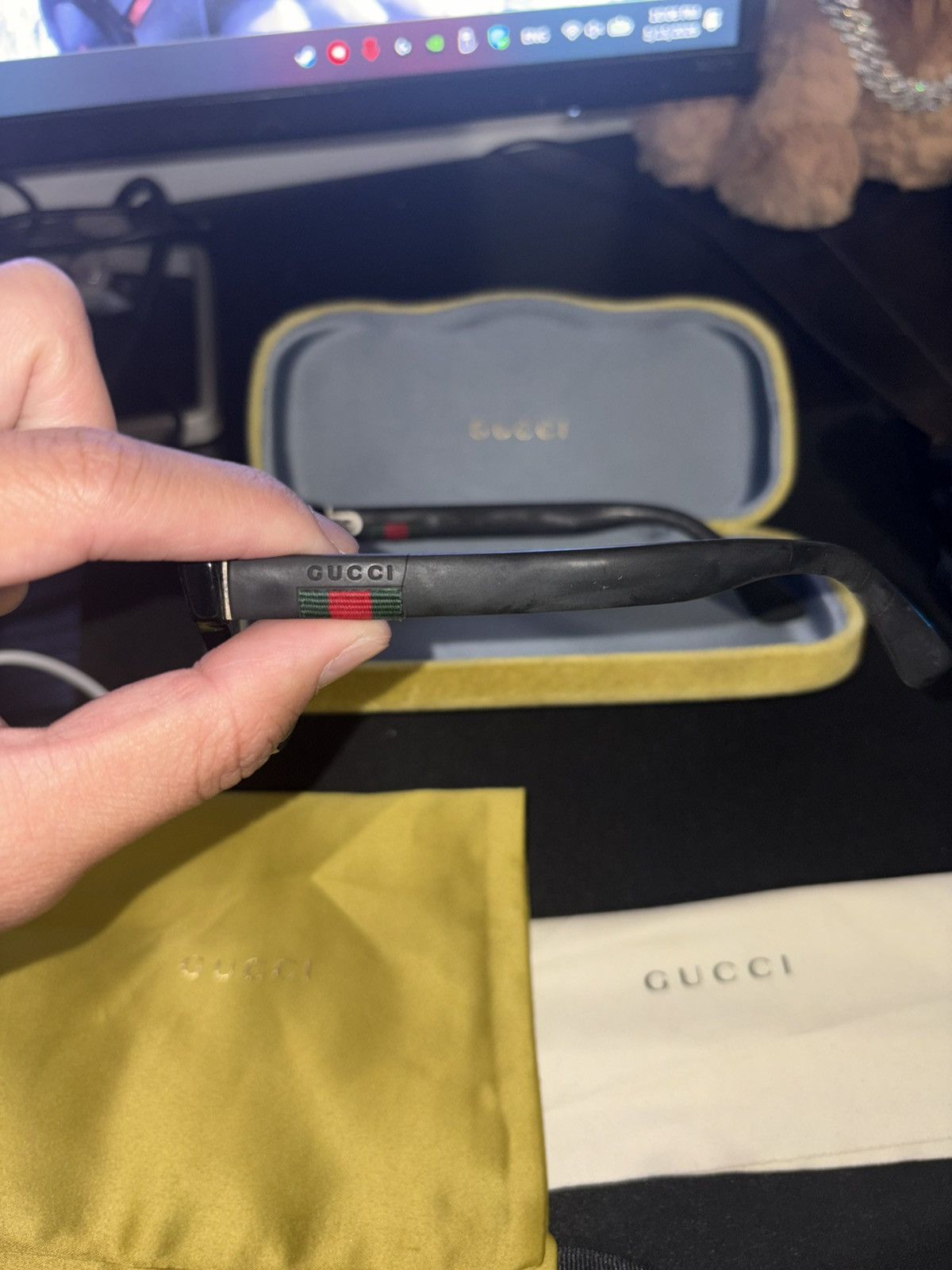 Gucci Gucci Classic Red/Green Prescription Eye Wear Size ONE SIZE - 6 Thumbnail