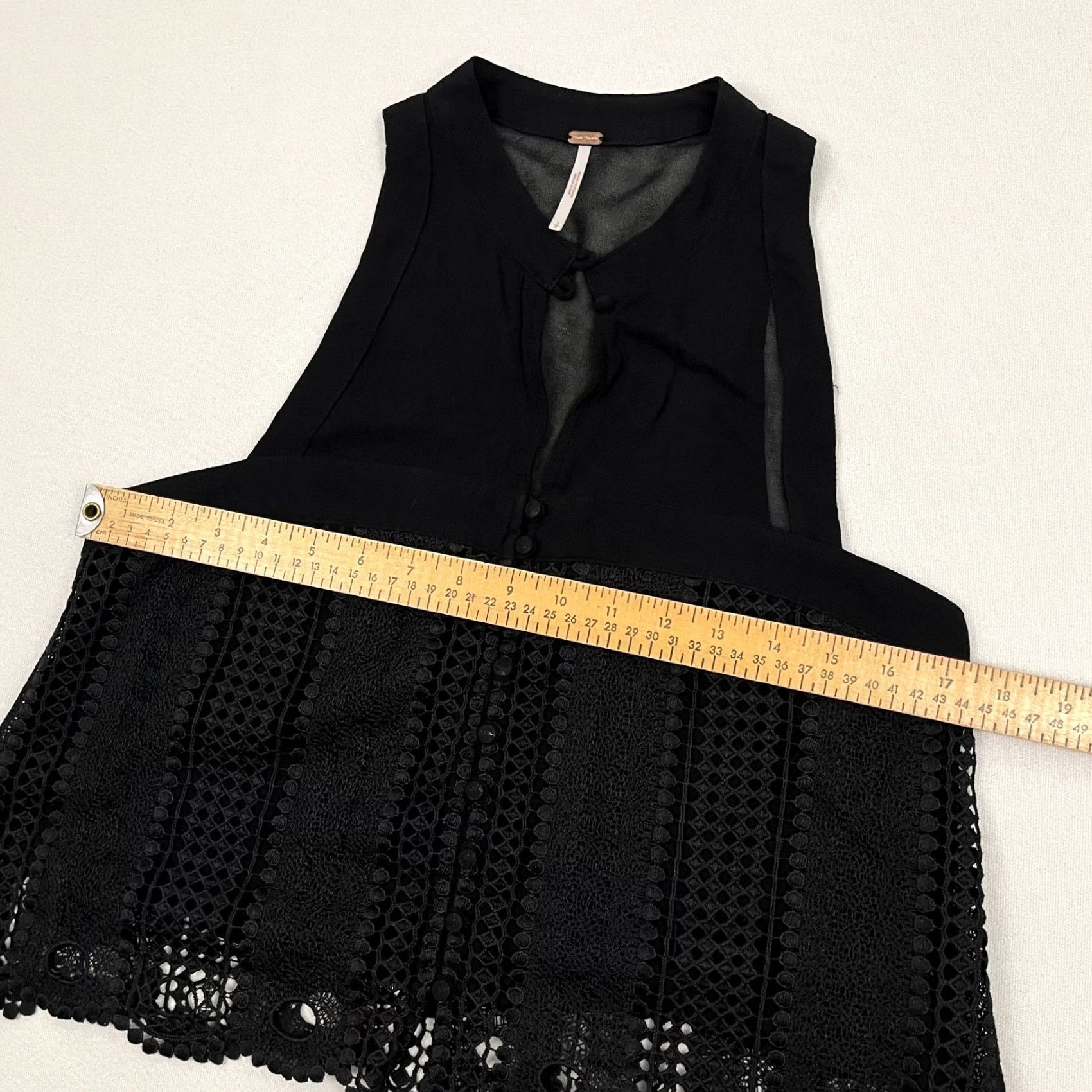 Free People Free People Rory Tank Top Womens S Black Lace Sleeveless Tank Blouse Vintage No Size S / US 4 / IT 40 - 4 Thumbnail