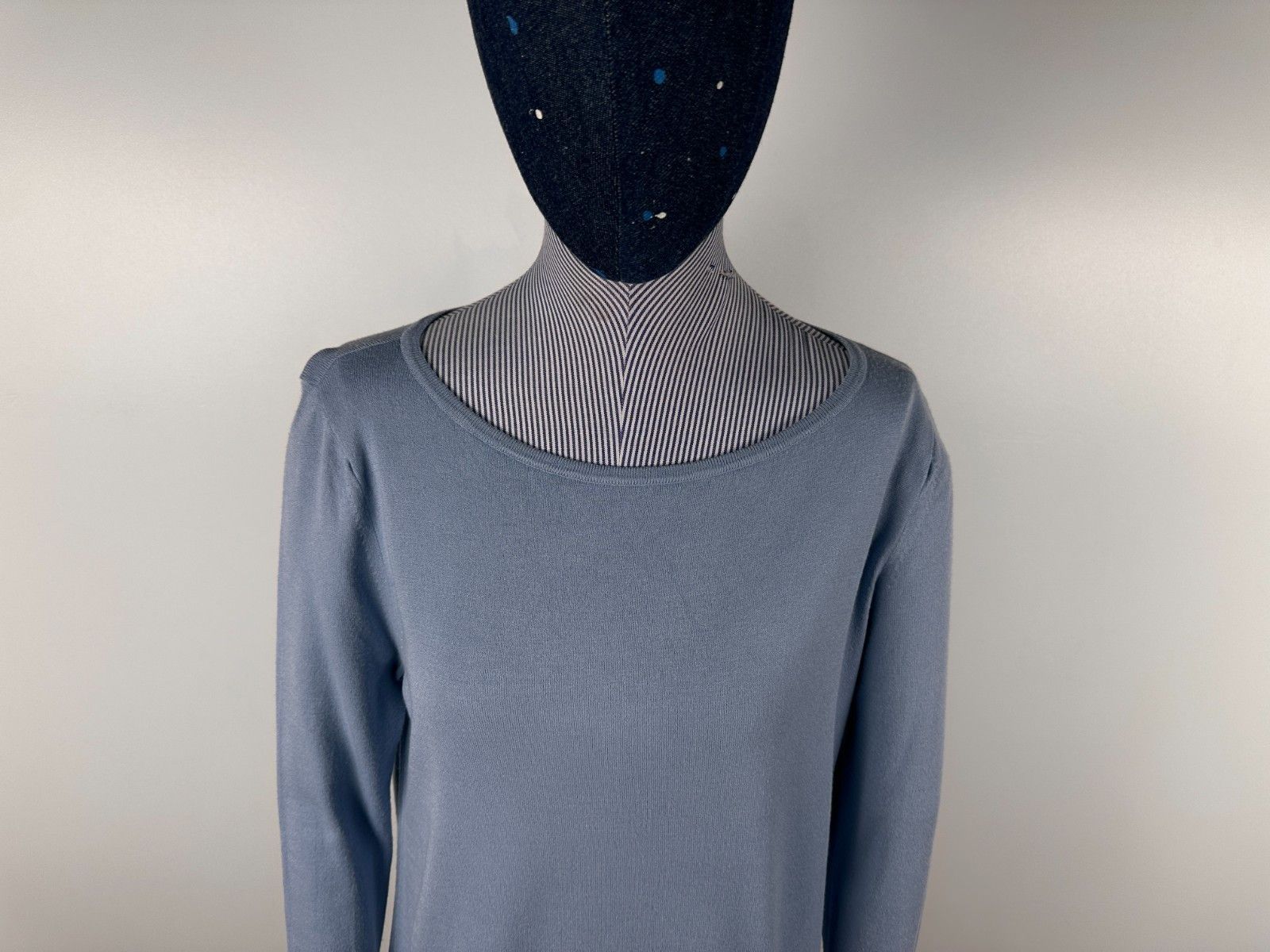 Max Mara Max Mara Crew Neck Sweater Cotton Silk Pullover Blue Size M Size M / US 6-8 / IT 42-44 - 2 Thumbnail