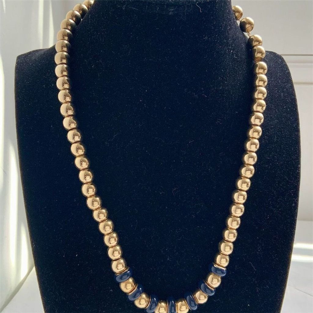 The Unbranded Brand Vintage Gold And Black Bead Necklace 17" Fashion Jewelry Size ONE SIZE - 3 Thumbnail