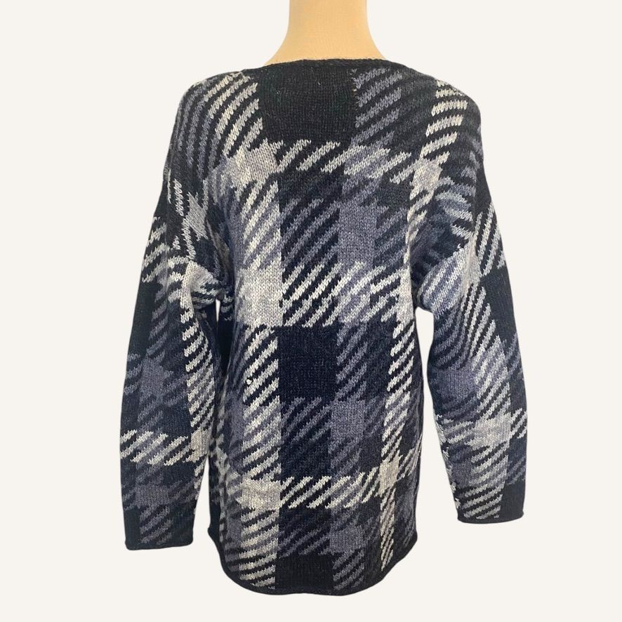Northern Isles Vintage 80s Wool Houndstooth Crewneck Sweater Northern Isles Size US S / EU 44-46 / 1 - 3 Thumbnail