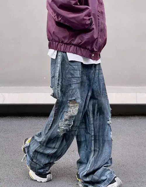 Designer × Japanese Brand × Vintage distressed faded ripped damaged jeans Size US 31 - 4 Thumbnail