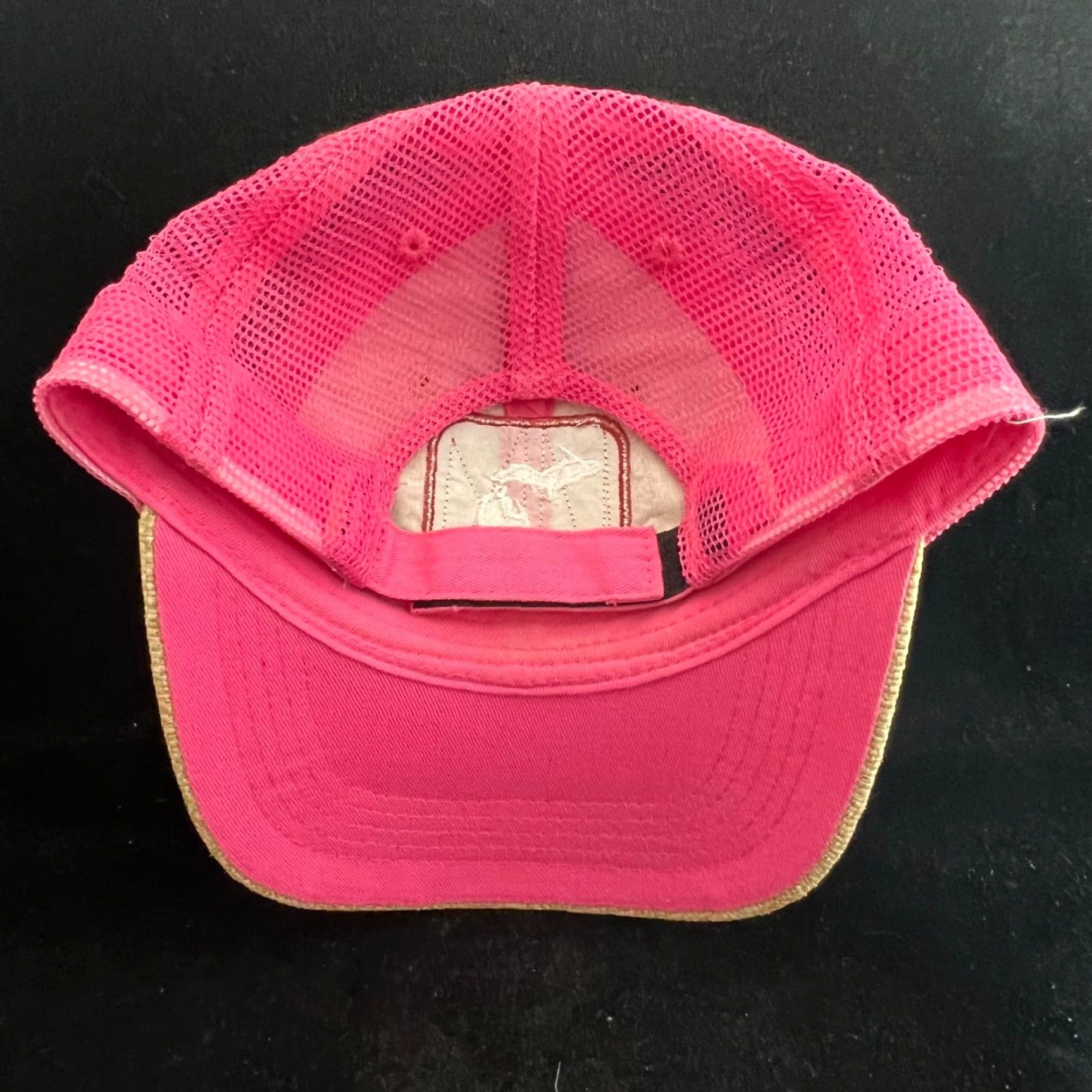 Vintage Home Free Womens Cap Adjustable Pink Tan Burlap Embroidered Michigan Size ONE SIZE - 4 Thumbnail
