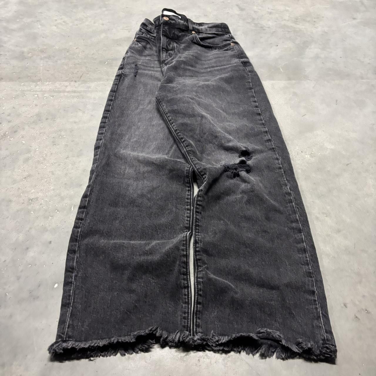Japanese Brand × Vintage Crazy Vintage Y2K/2000s Grunge Faded Black Denim Jeans! Size US 29 - 3 Thumbnail