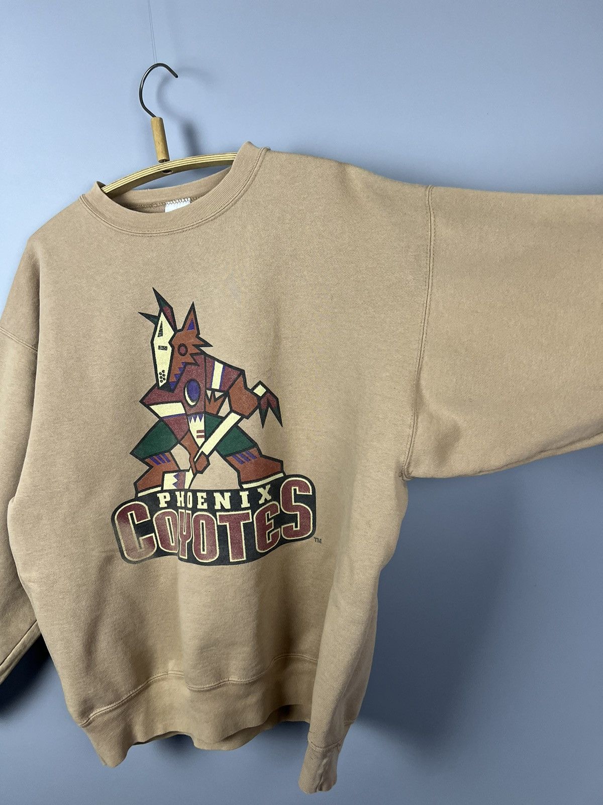 Vintage vintage 1990s Phoenix Coyotes Hockey Sweatshirt. Size US XL / EU 56 / 4 - 4 Thumbnail
