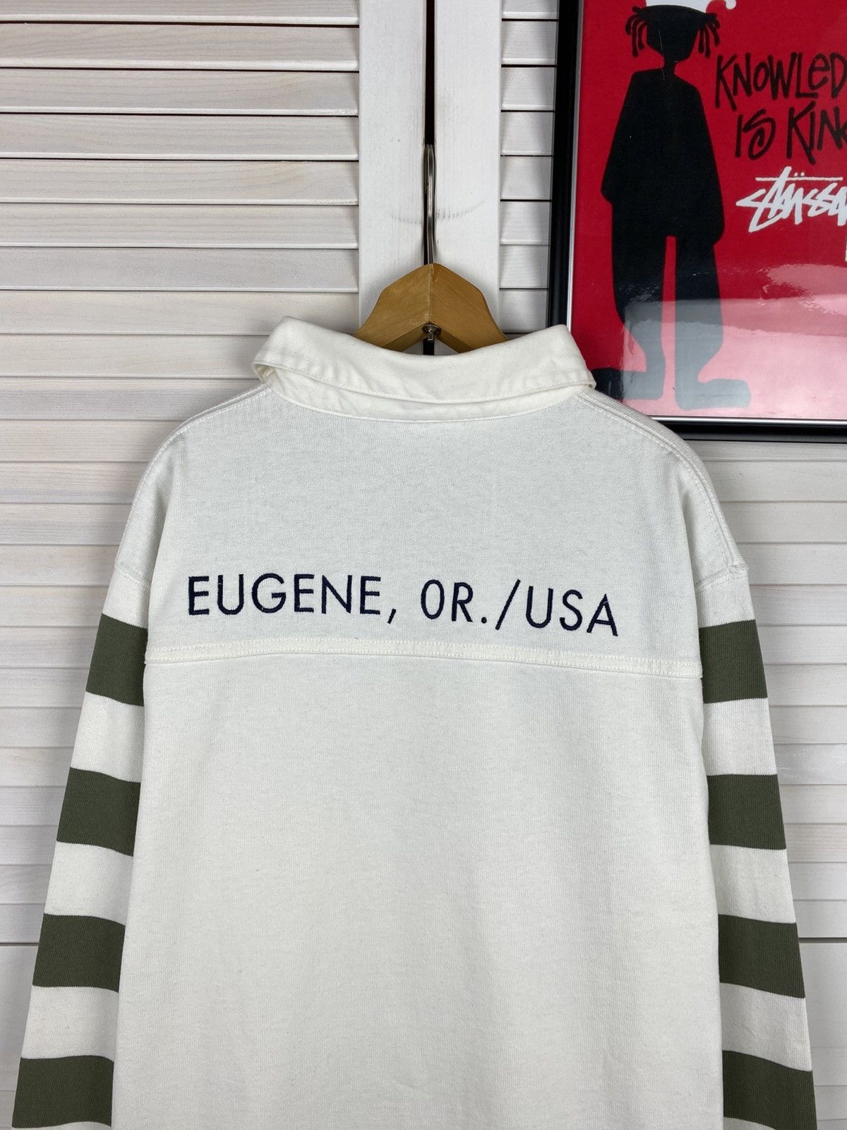 Nike Vintage Rugby Shirt Long Sleeve Nike EUGENE, OR./USA Heavy Size US L / EU 52-54 / 3 - 6 Thumbnail
