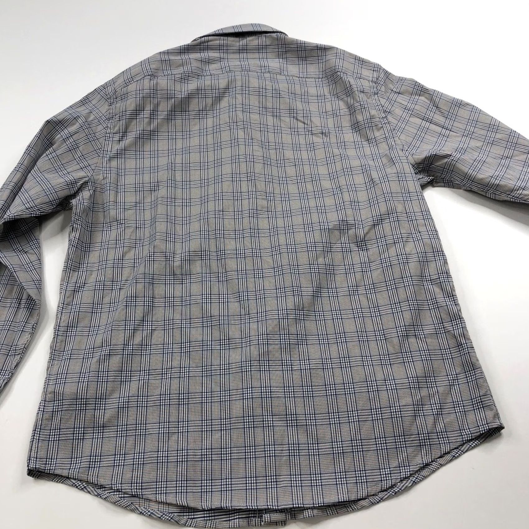 UNTUCKit UNTUCKIT Shirt Slim Fit Plaid 100% Polyester LS Casual Collar Button-Up Gray Blue Mens Small Slim Fit Size US S / EU 44-46 / 1 - 6 Thumbnail