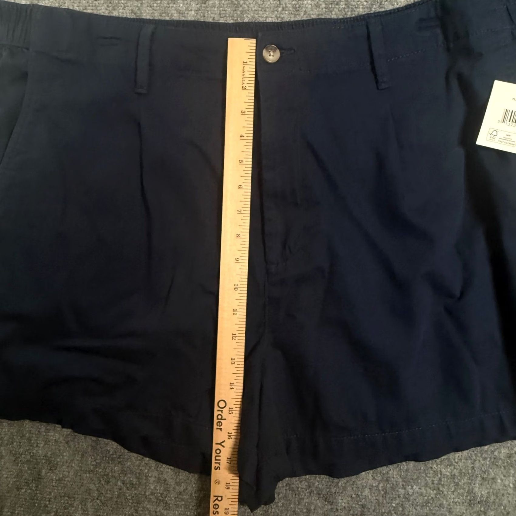 Vintage Falls Creek Comfort Shorts Elastic Waist Casual Chic Everyday Navy Blue 3X NWT Size 40" / US 18 - 5 Thumbnail