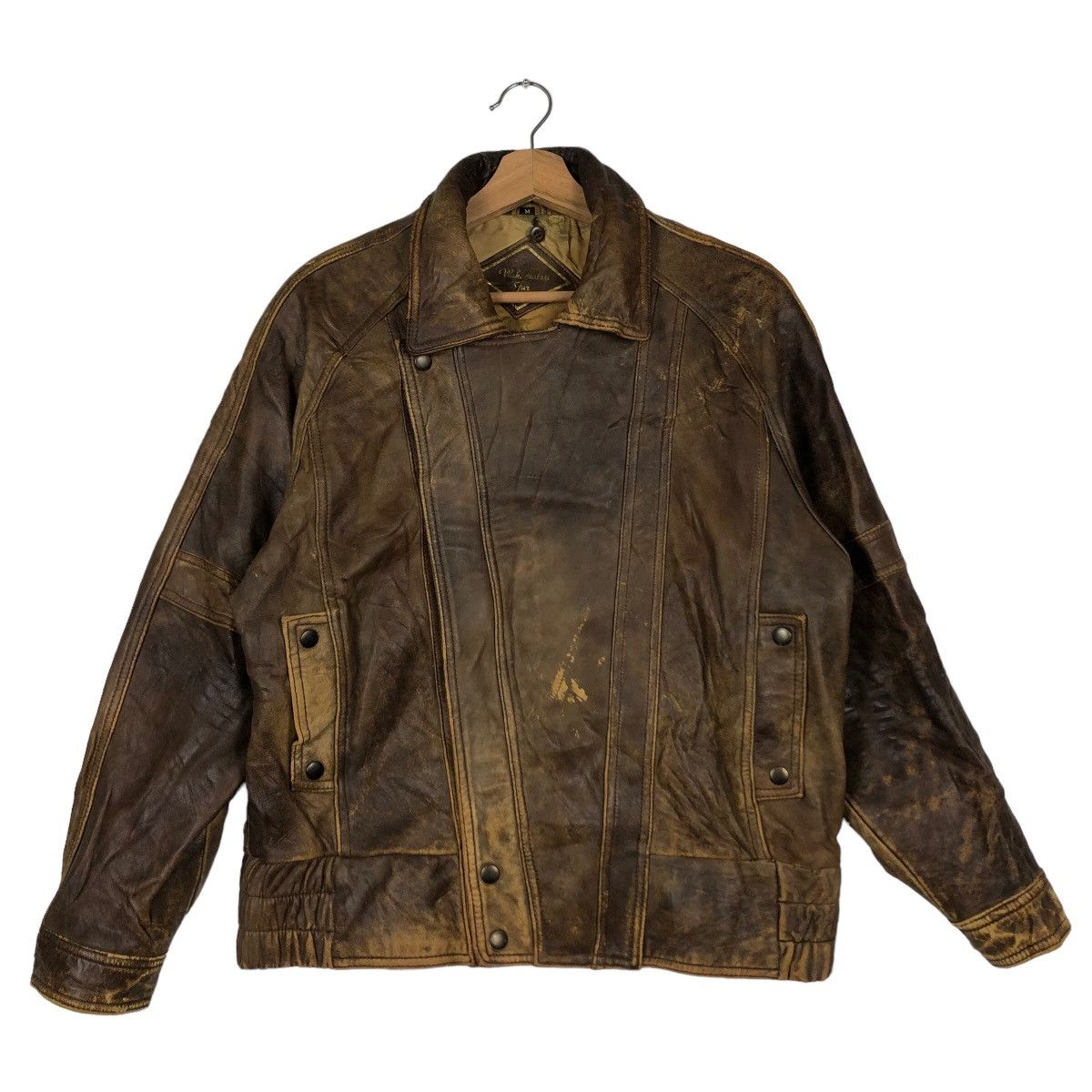 Genuine Leather 🔥Vintage Leather Jacket Wakamatsu Fur Bomber Design Japan Size US M / EU 48-50 / 2 - 1 Thumbnail