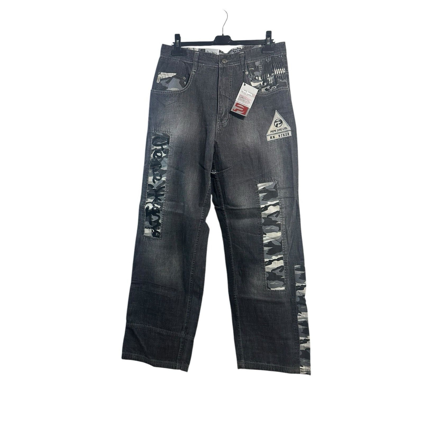 Pepe Jeans Vintage Pepe London Baggy Denim Jeans Grey Black Hip Hop 90’ Size US 36 / EU 52 - 1 Thumbnail