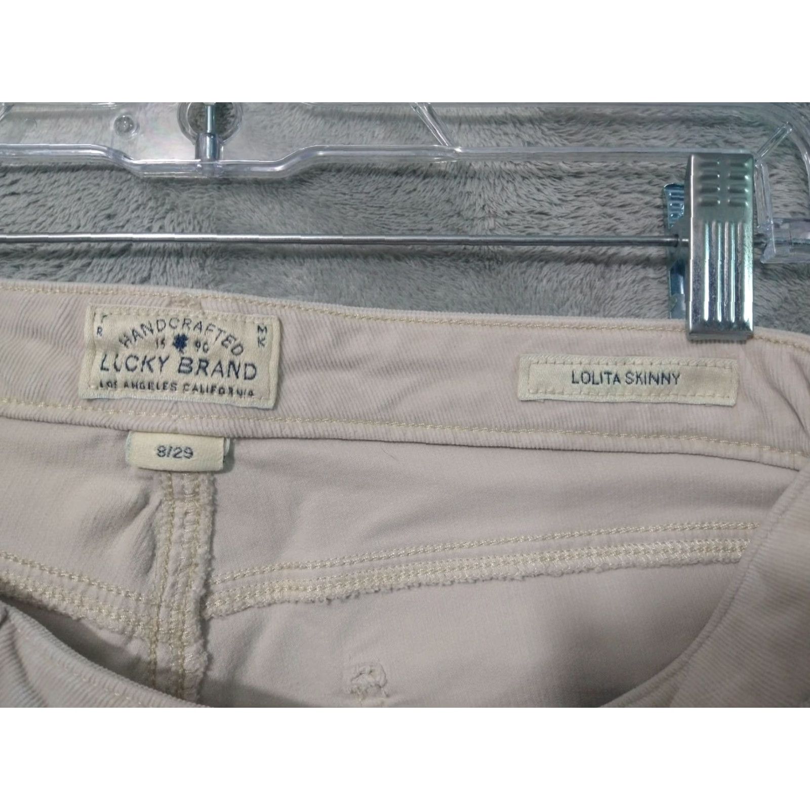 Lucky Brand Lucky Brand Pants Womens 8/29 Beige Corduroy Lolita Skinny Mid Rise Stretch Slim Fit Chino Casual Womens Size 30" / US 8 / IT 44 - 7 Thumbnail