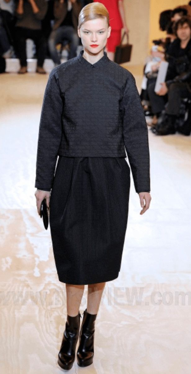 Jil Sander FW2011 Jil Sander Black A-Line Faux Pony Hair Skirt Size 26" / US 2 / IT 38 - 2 Thumbnail
