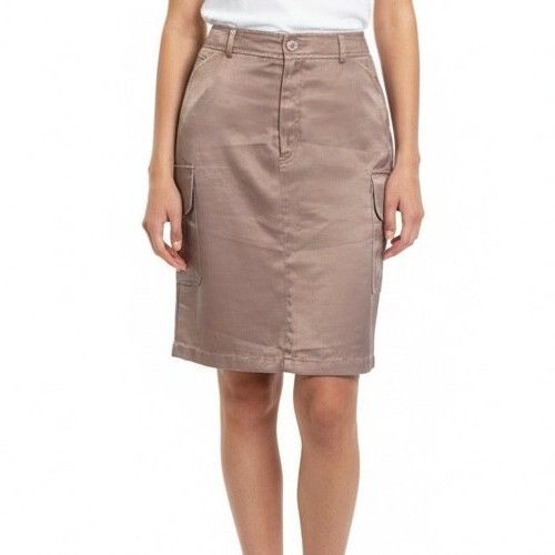 Vintage Blush Pink Satin Cargo Midi Skirt - M/ 30" waist Size 30" / US 8 / IT 44 - 1 Thumbnail