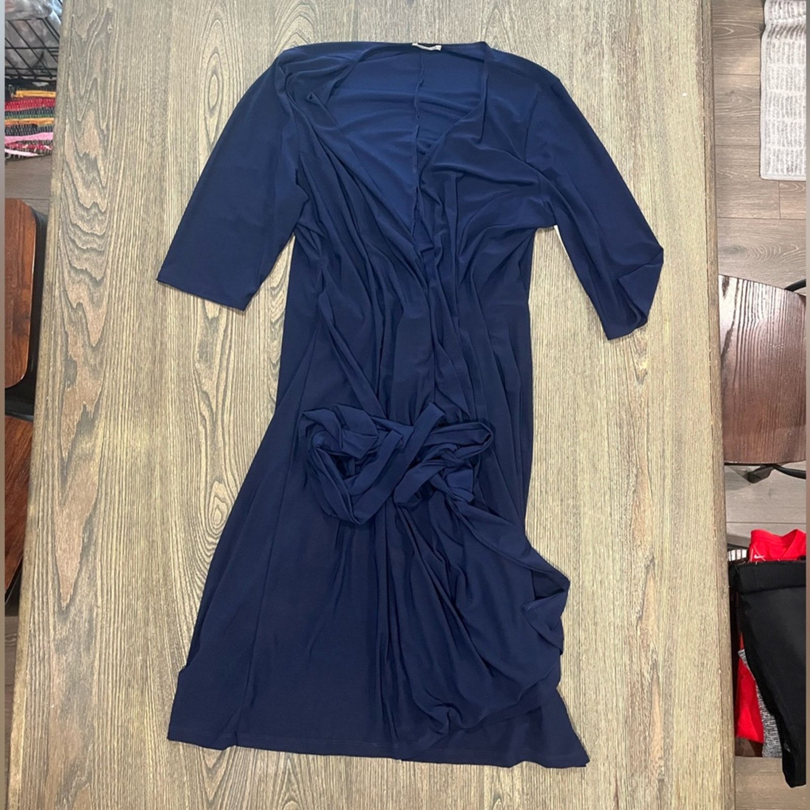 Vintage NWT Kiyonna Miranda Ruffle Wrap Dress Midi Size 2X Size S / US 4 / IT 40 - 1 Thumbnail