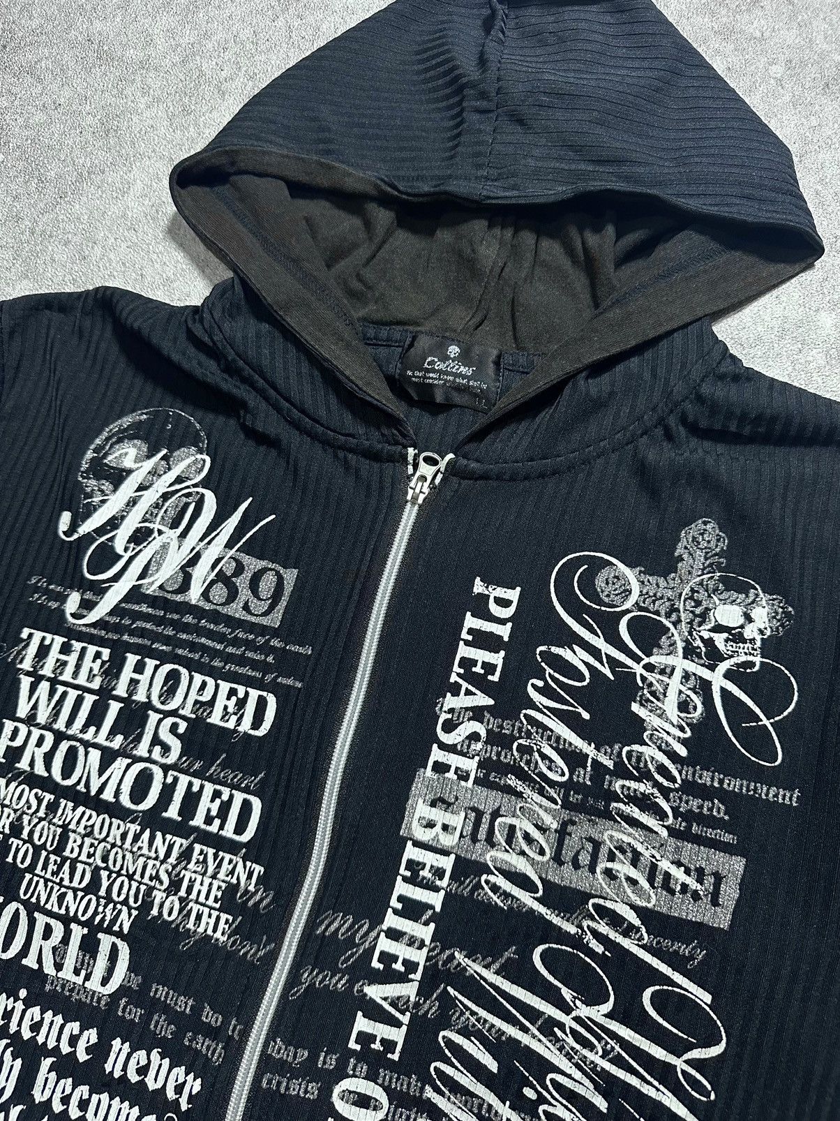 Japanese Brand Japanes Collins Poem Skull Hoodie Gothic Vkei Style Size US L / EU 52-54 / 3 - 3 Thumbnail