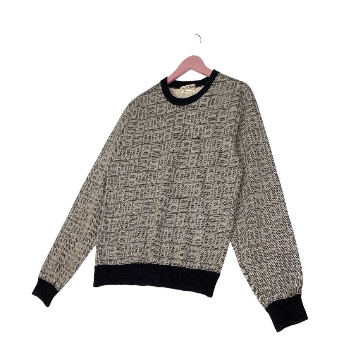 Vintage Vintage Black & White All Over Print Crewneck Sweatshirt Size US M / EU 48-50 / 2 - 2 Thumbnail