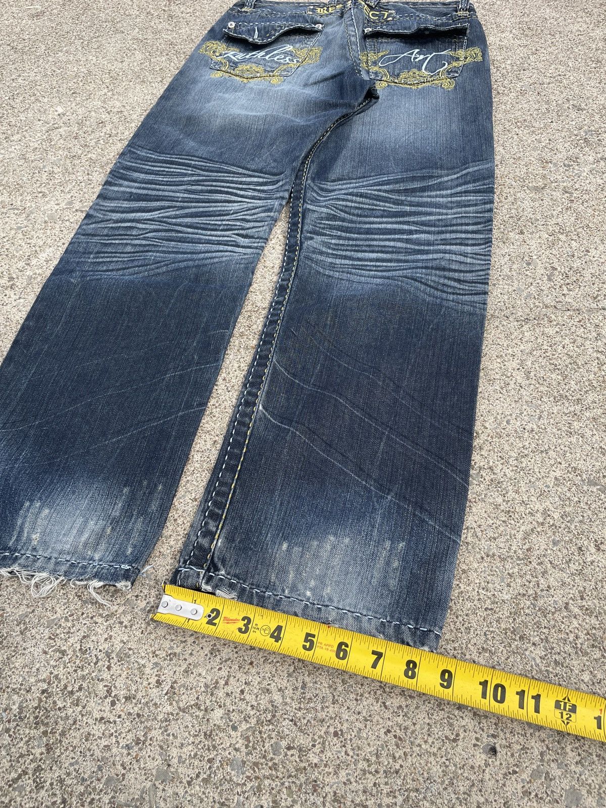 Other Ruthless Art Y2K Studded/Embroidered Jeans Size US 34 / EU 50 - 10 Thumbnail