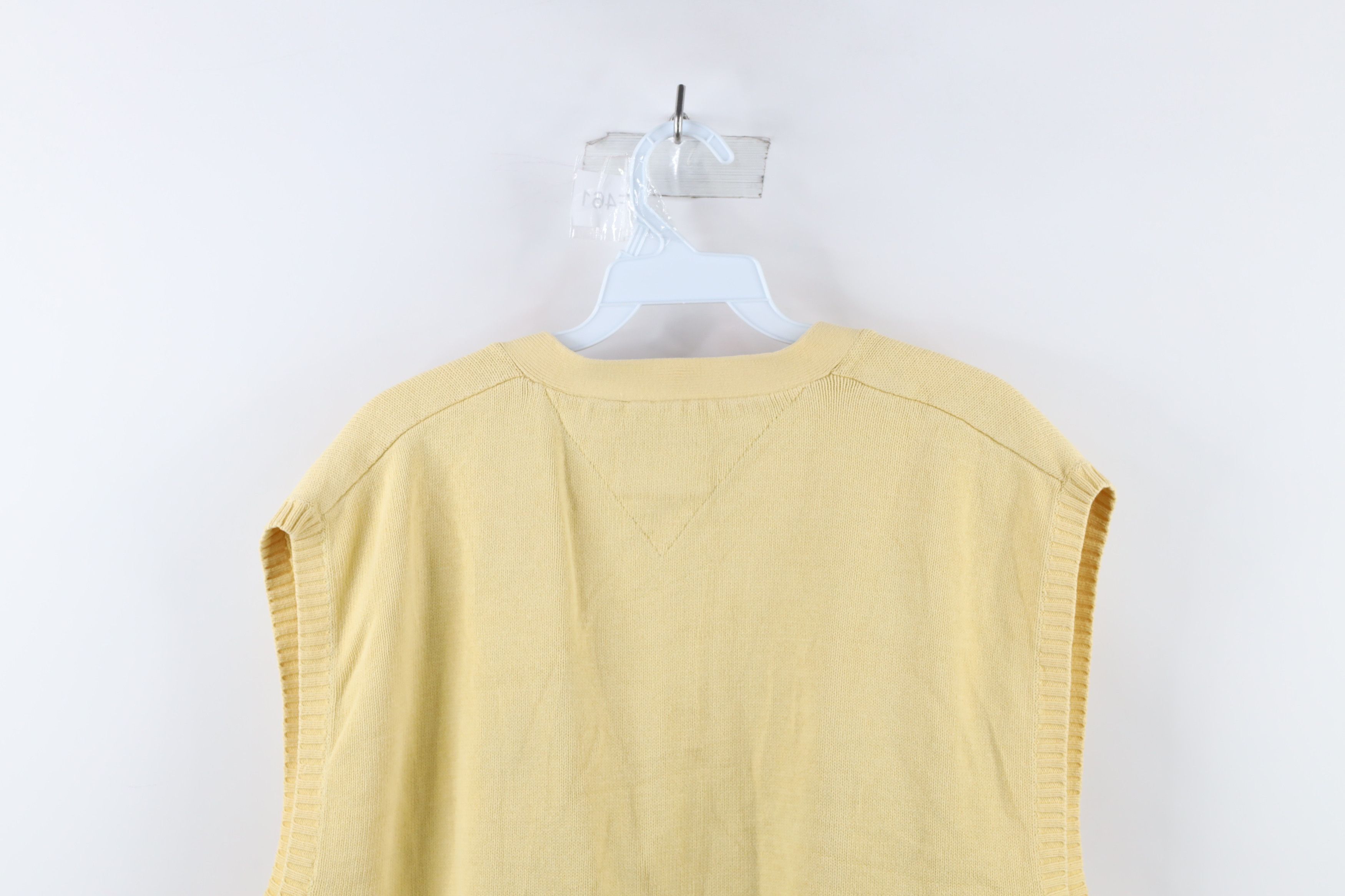 Tommy Hilfiger × Vintage Vintage 90s Tommy Hilfiger Knit Cardigan Sweater Vest Yellow Size US XL / EU 56 / 4 - 7 Thumbnail